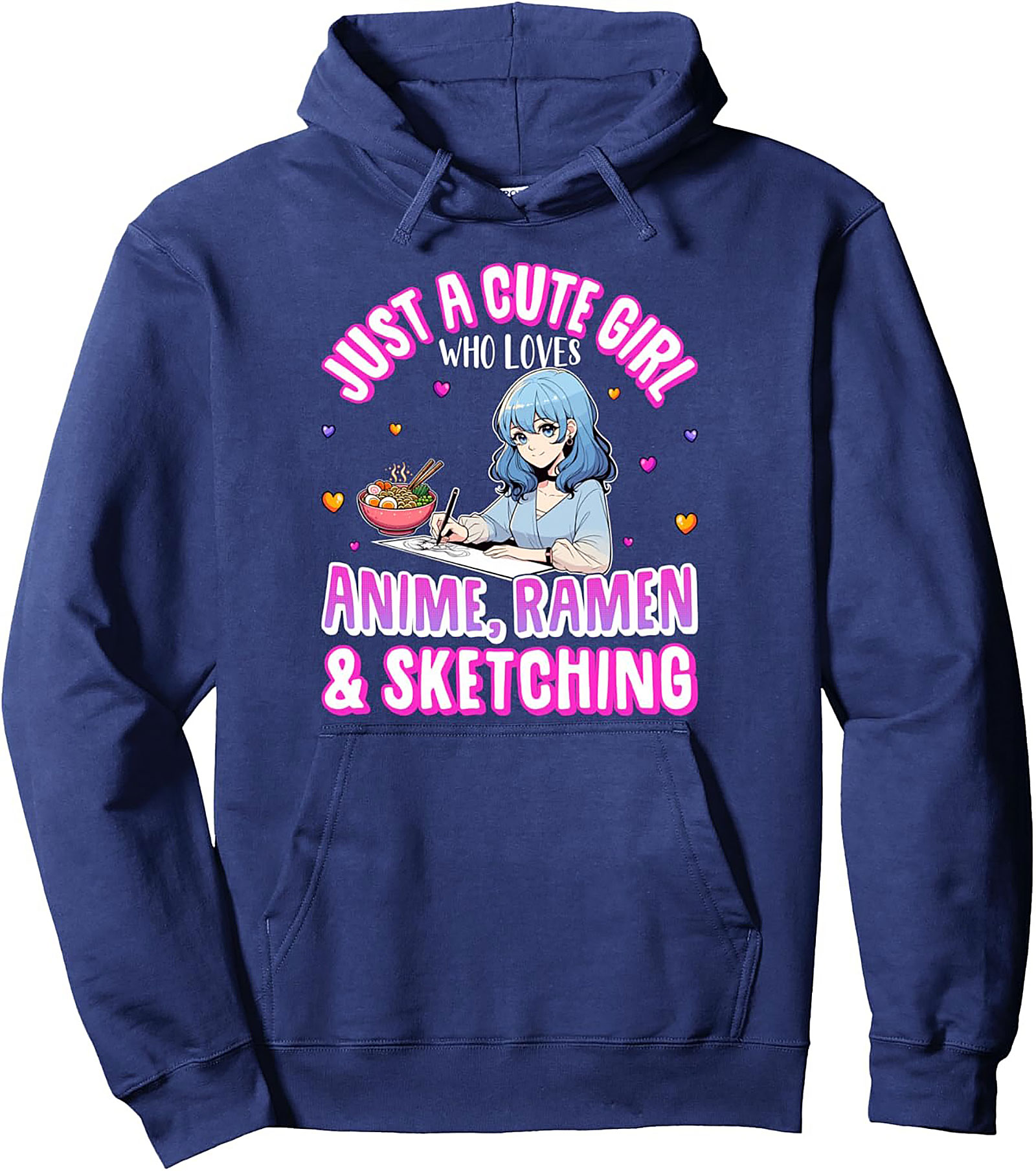 Anime Ramen Girl Graphic Hoodie | Cozy Pullover