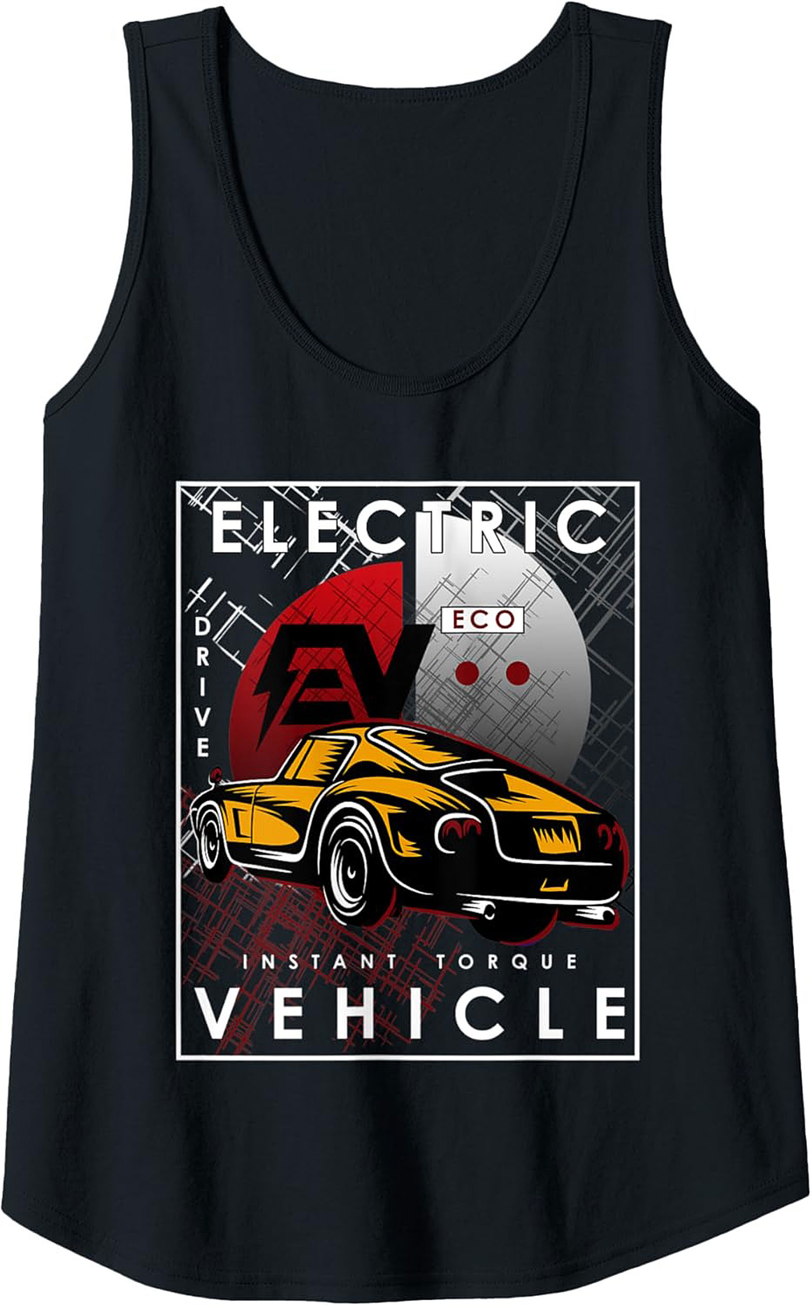 EV Sports Car Graphic Tank Top Instant Torque Sleeveless Shirt