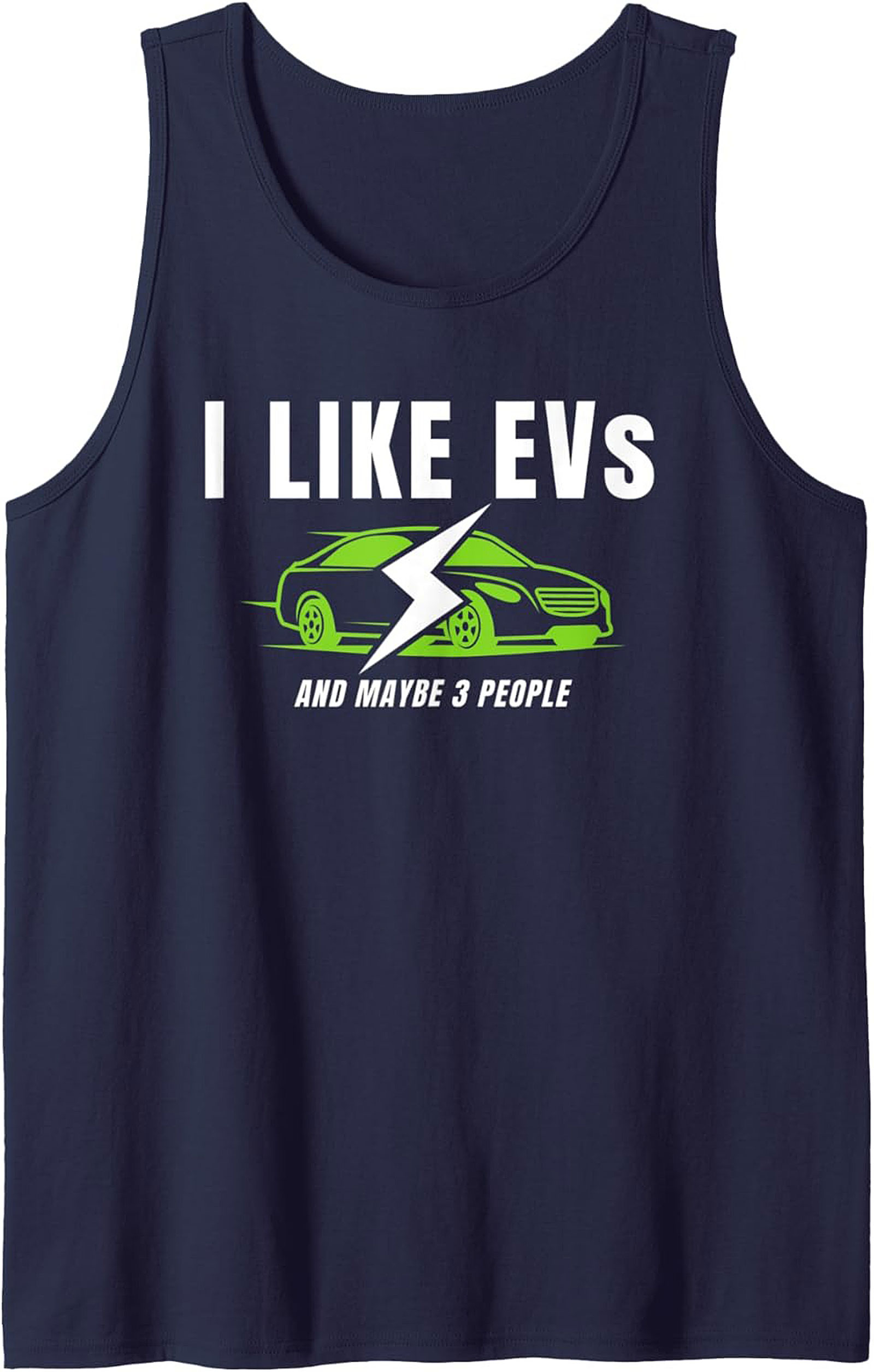 Funny EV Graphic Tank Top "I Like EVs" Sleeveless Shirt