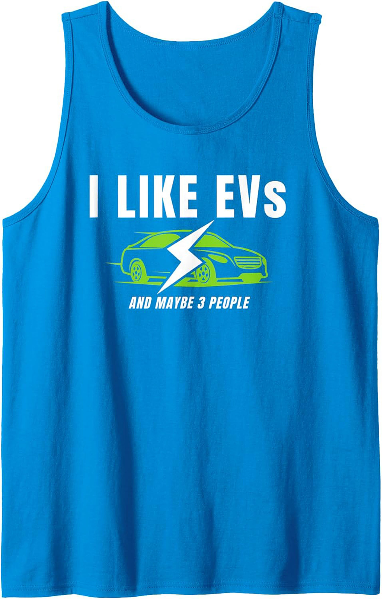Funny EV Graphic Tank Top "I Like EVs" Sleeveless Shirt