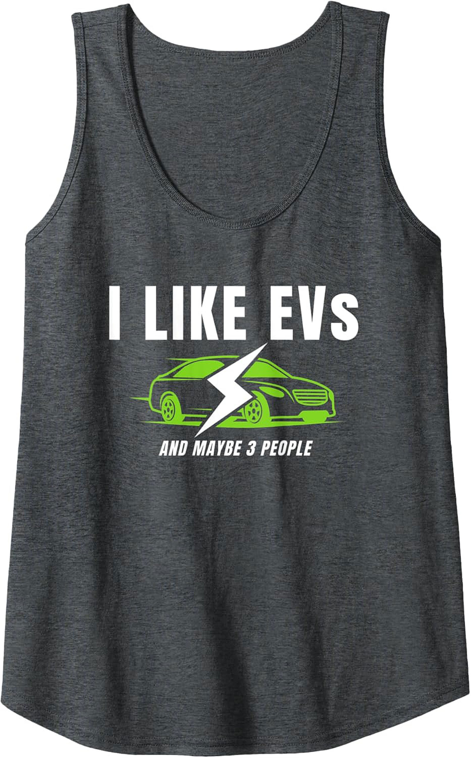 Funny EV Graphic Tank Top "I Like EVs" Sleeveless Shirt