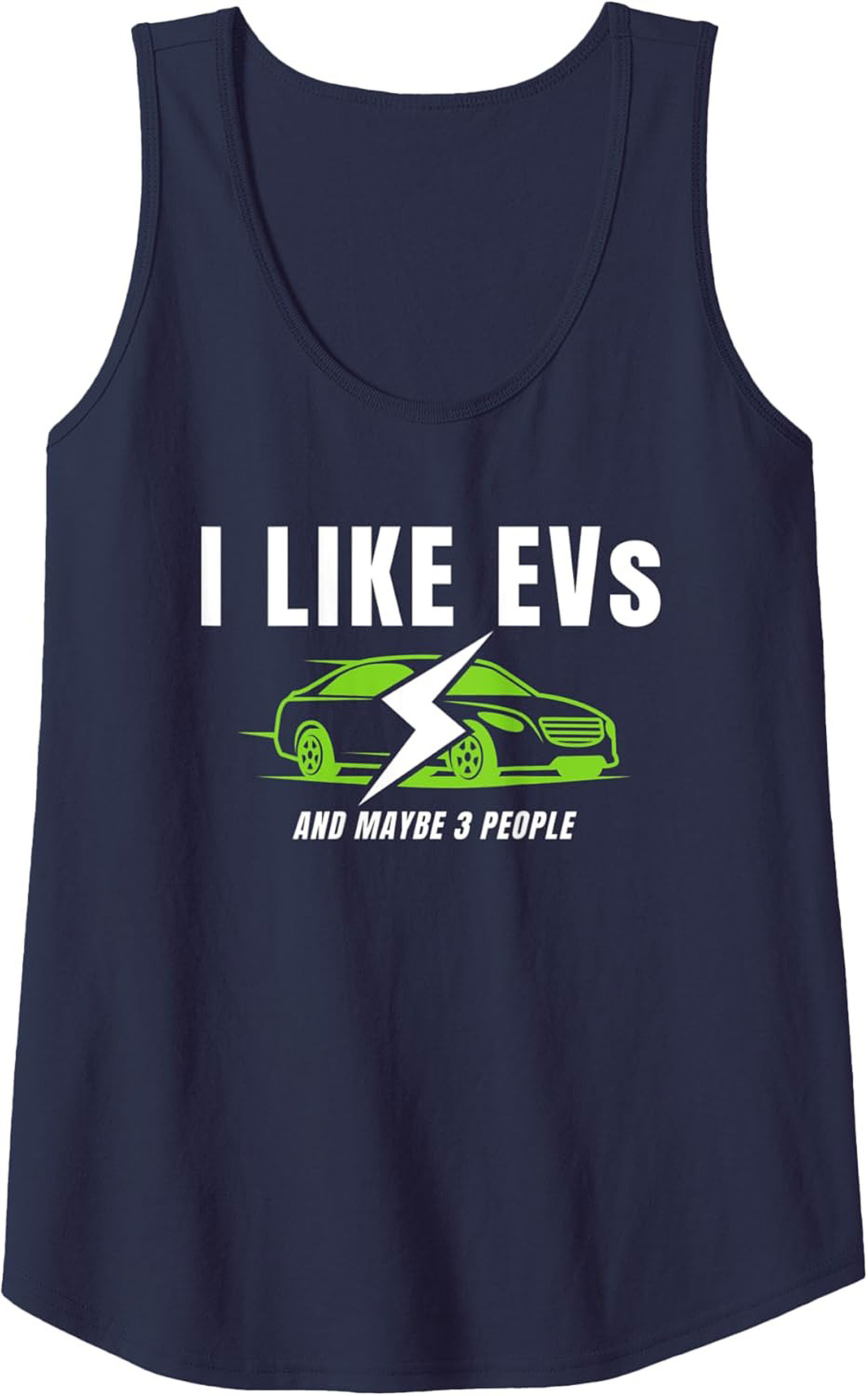 Funny EV Graphic Tank Top "I Like EVs" Sleeveless Shirt
