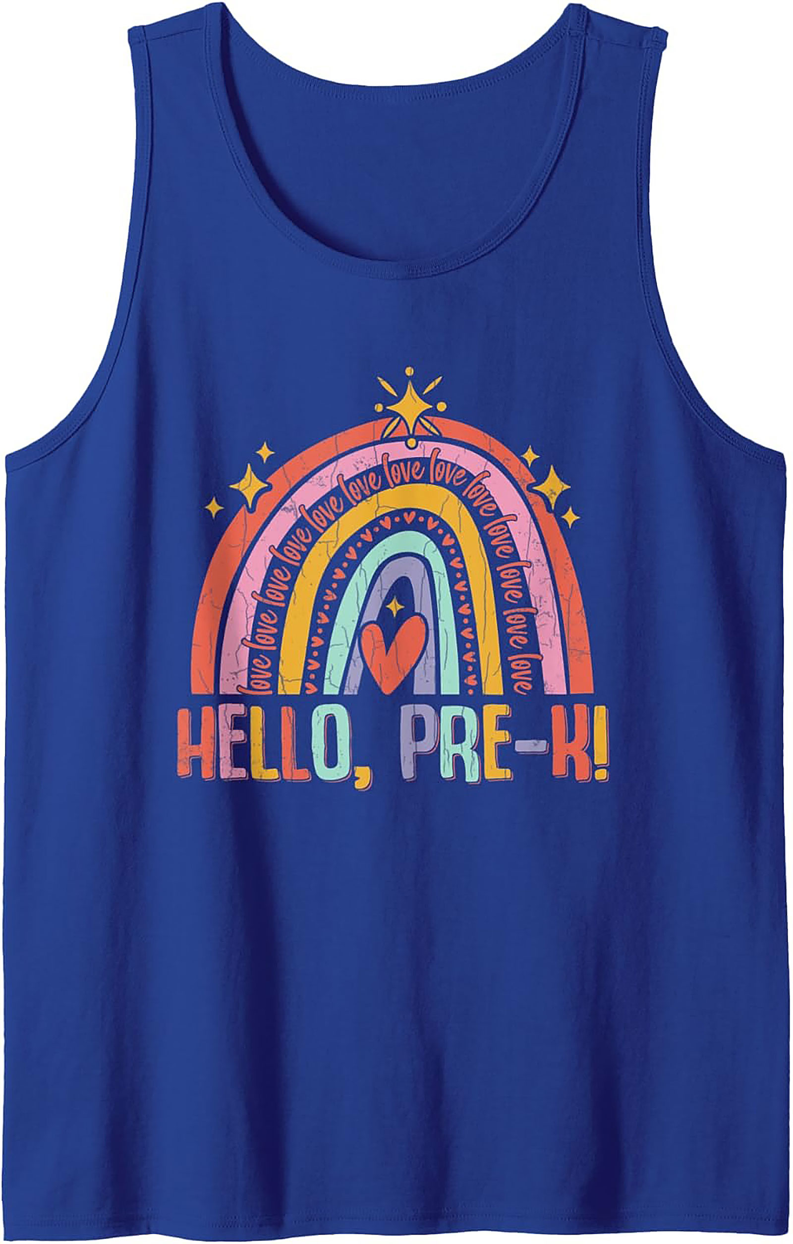 Hello Pre-K Teacher Tank Top Retro Sleeveless Shirt Gift