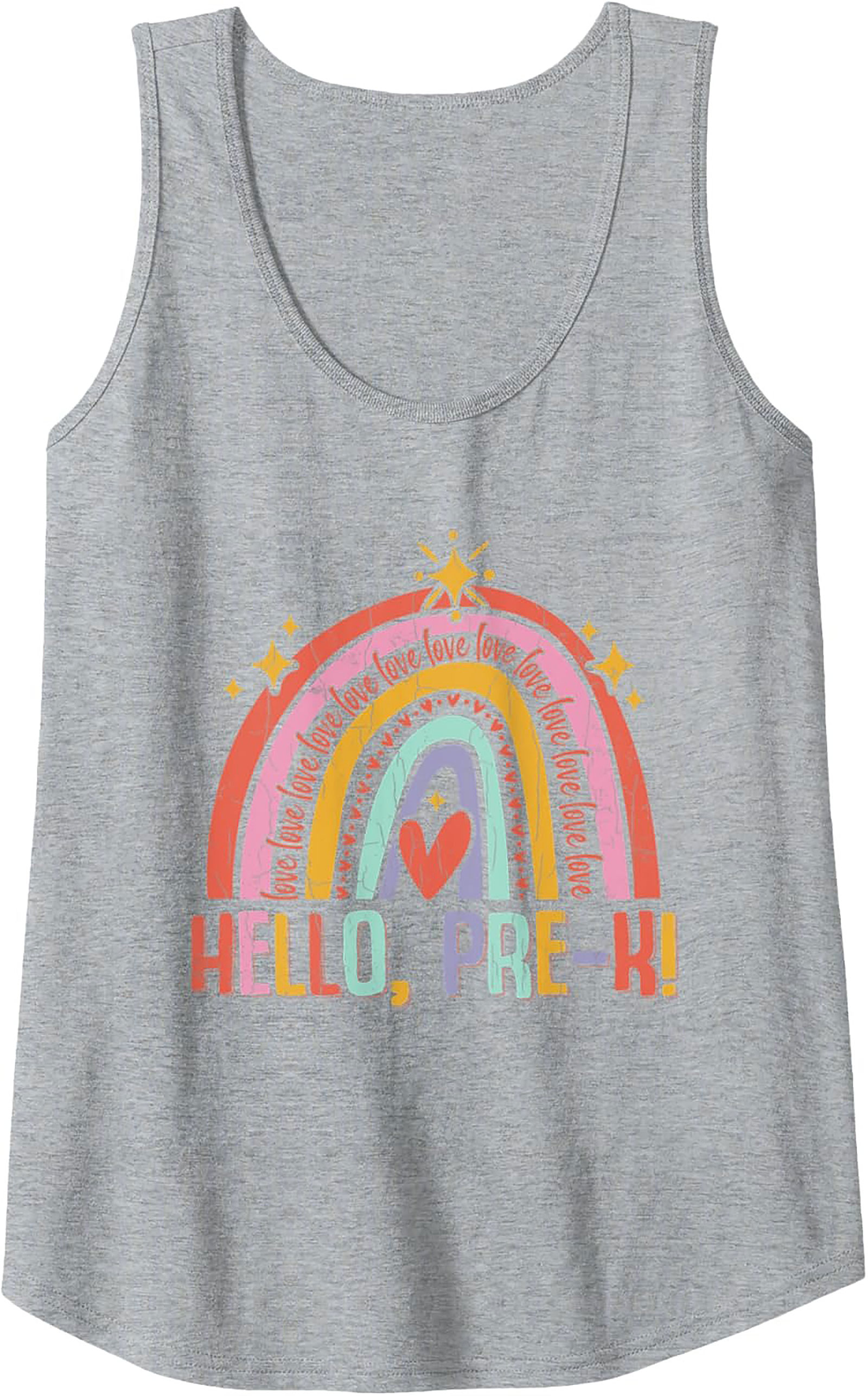 Hello Pre-K Teacher Tank Top Retro Sleeveless Shirt Gift