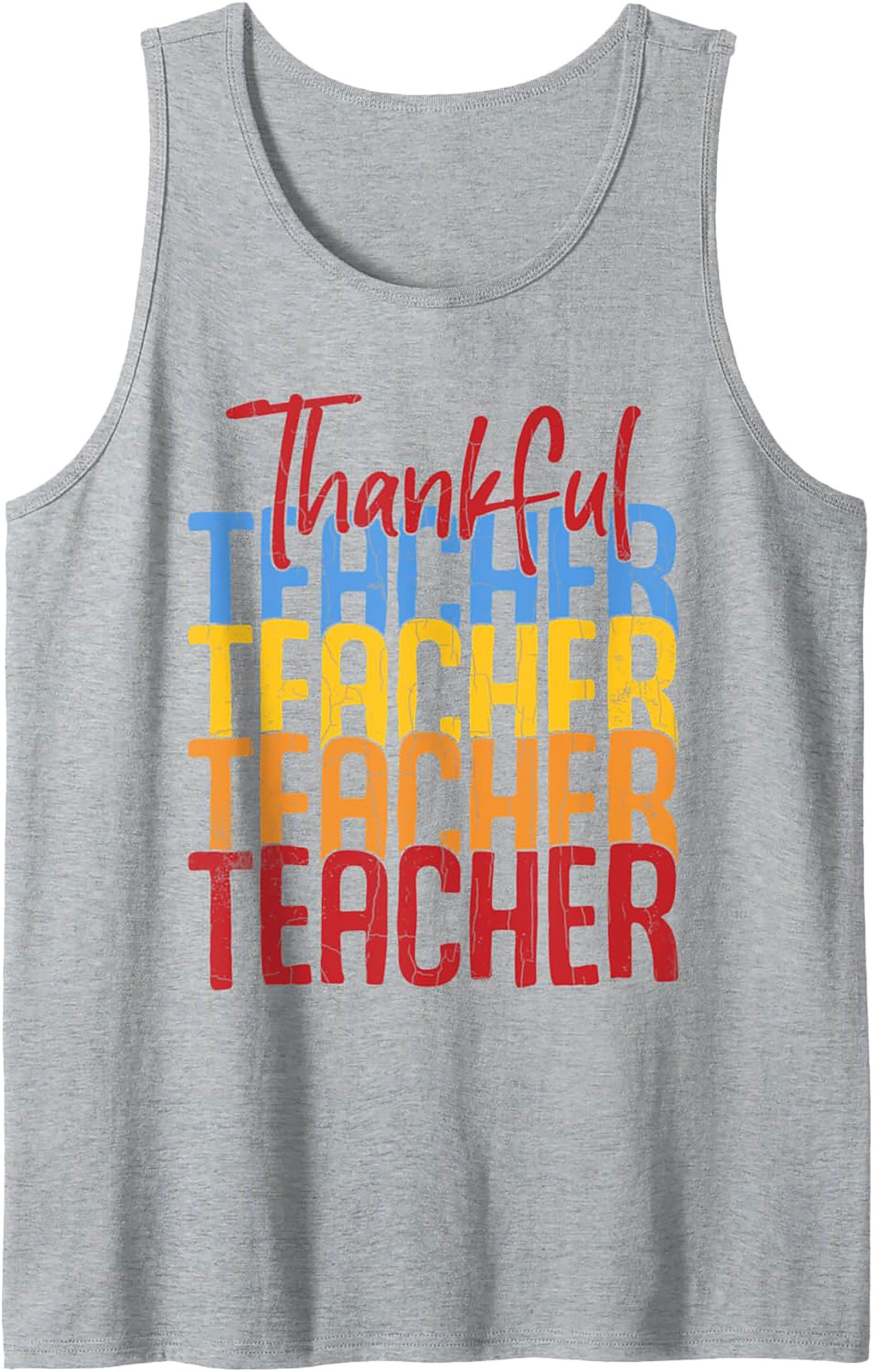 Thankful Teacher Retro Graphic Tank Top Sleeveless Shirt