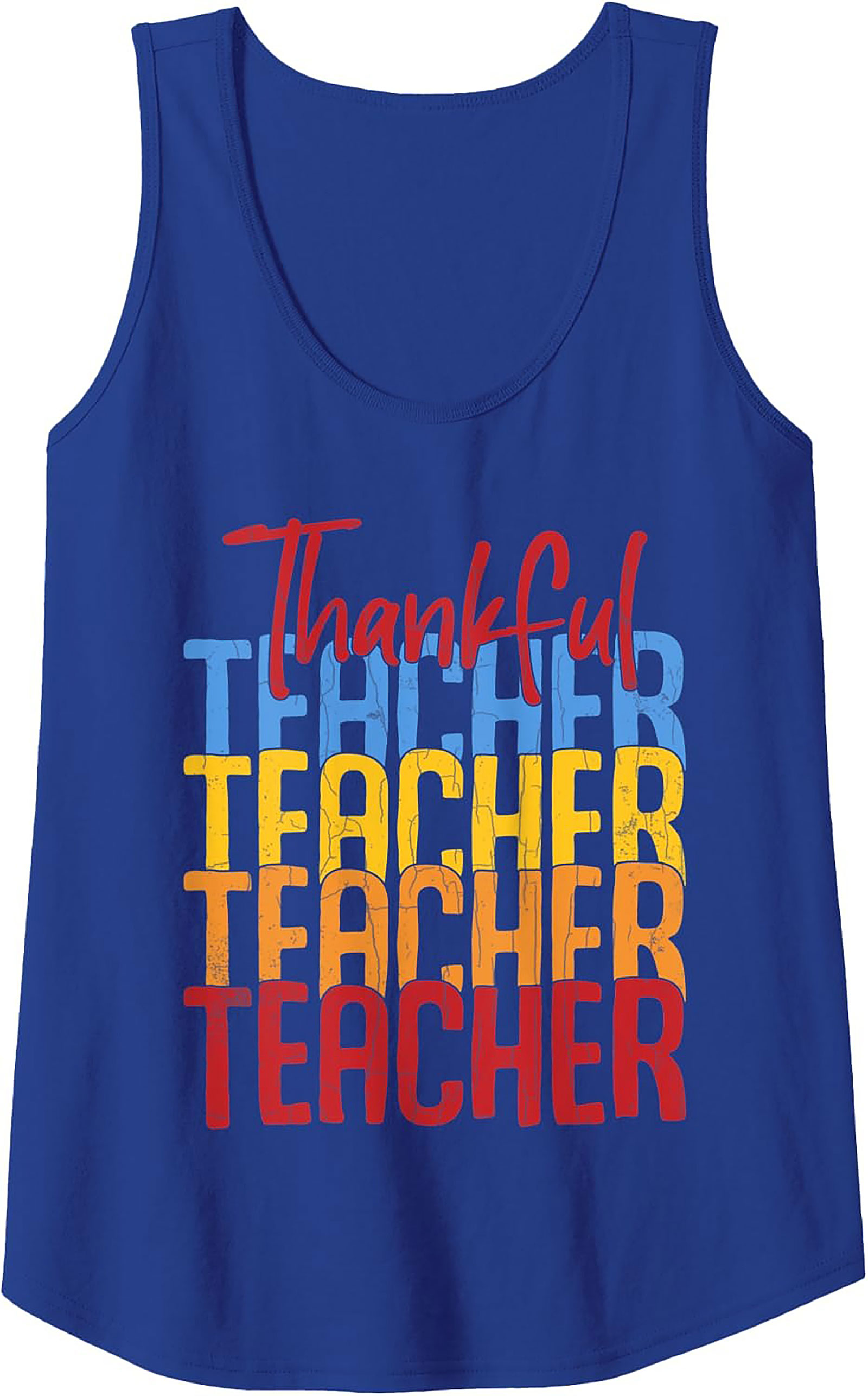 Thankful Teacher Retro Graphic Tank Top Sleeveless Shirt