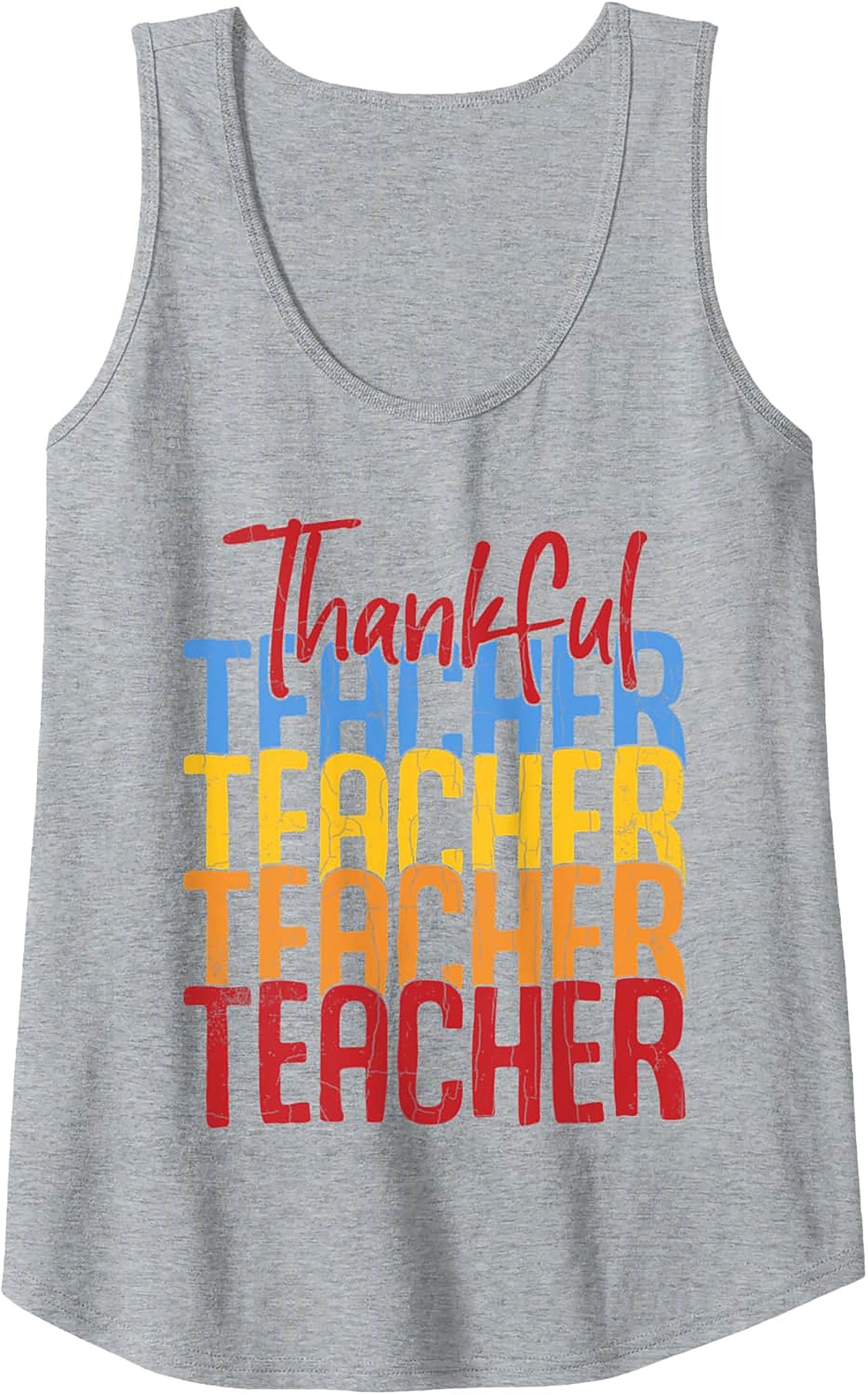 Thankful Teacher Retro Graphic Tank Top Sleeveless Shirt