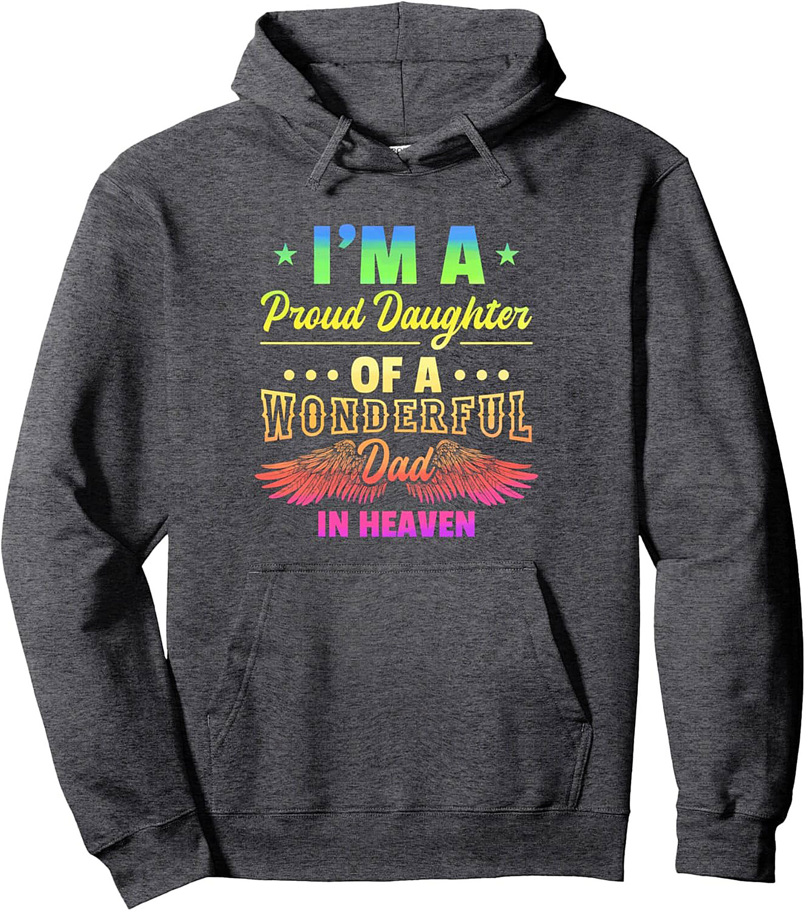 Angel Dad Memorial Pullover Hoodie Proud Daughter Gift