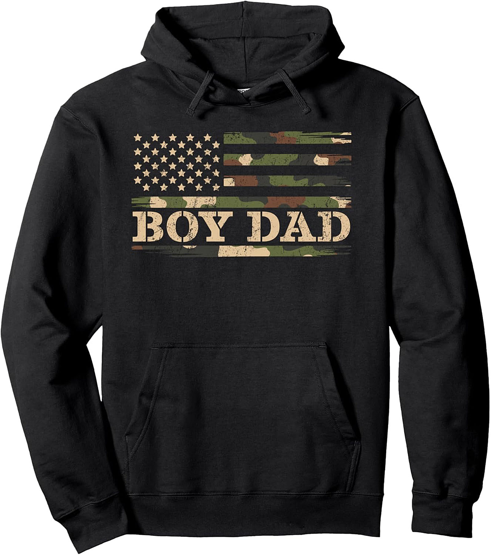 Boy Dad Camo Flag Hoodie Patriotic Pullover Gift