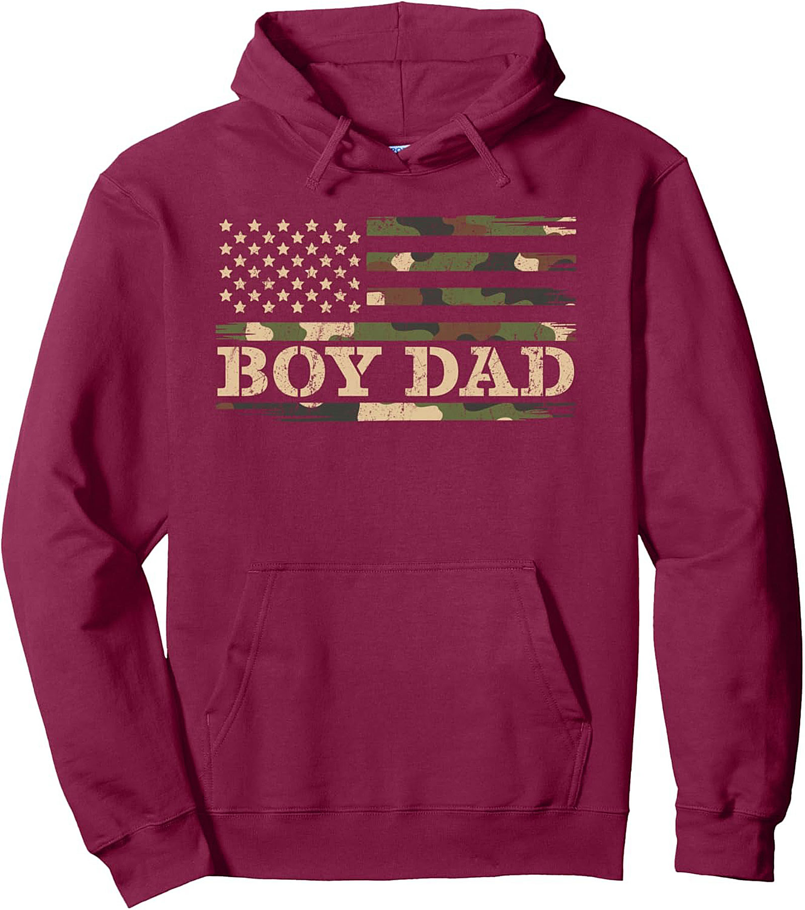 Boy Dad Camo Flag Hoodie Patriotic Pullover Gift