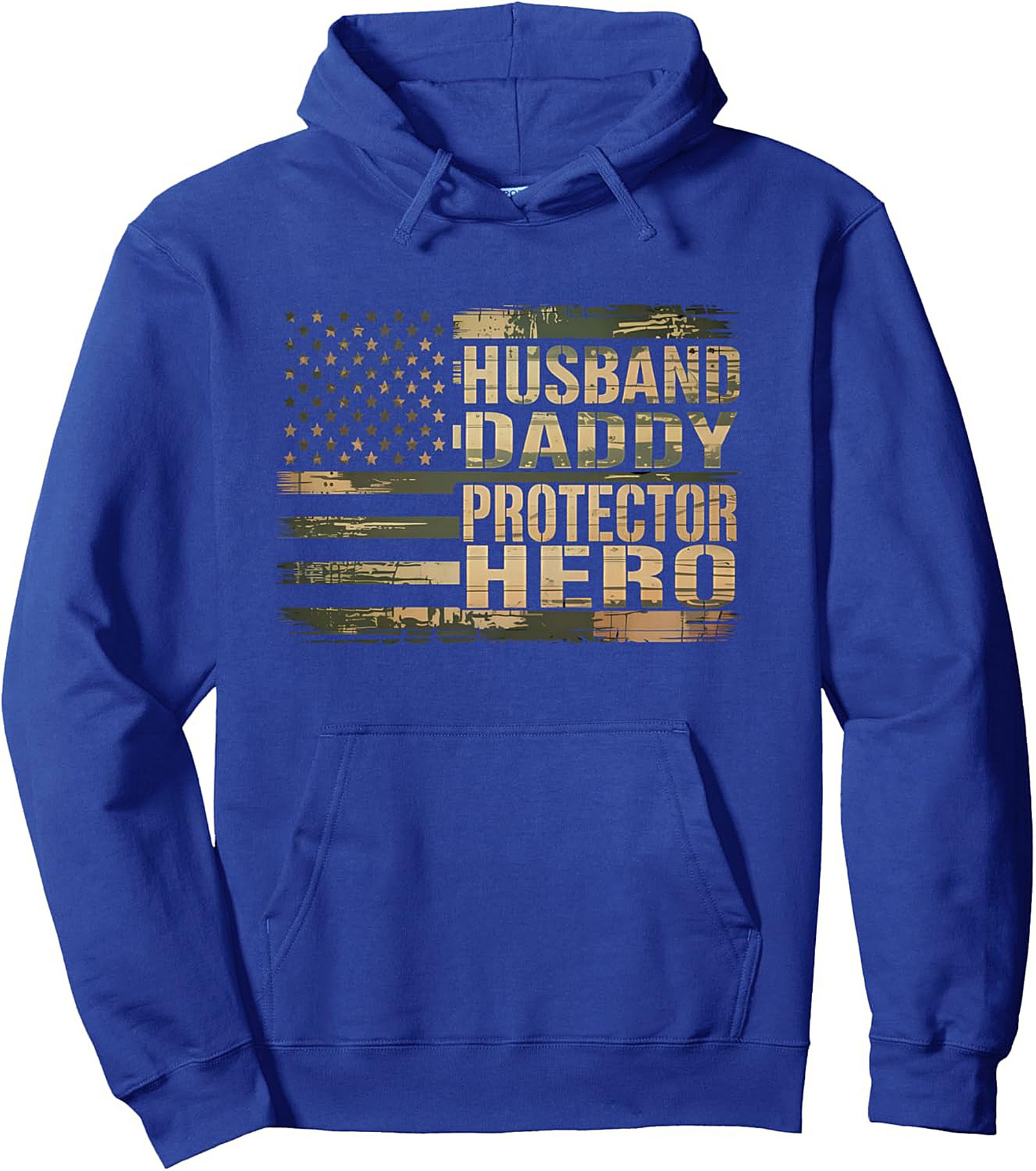 Patriotic Dad Graphic Hoodie Hero Husband Camo Pullover