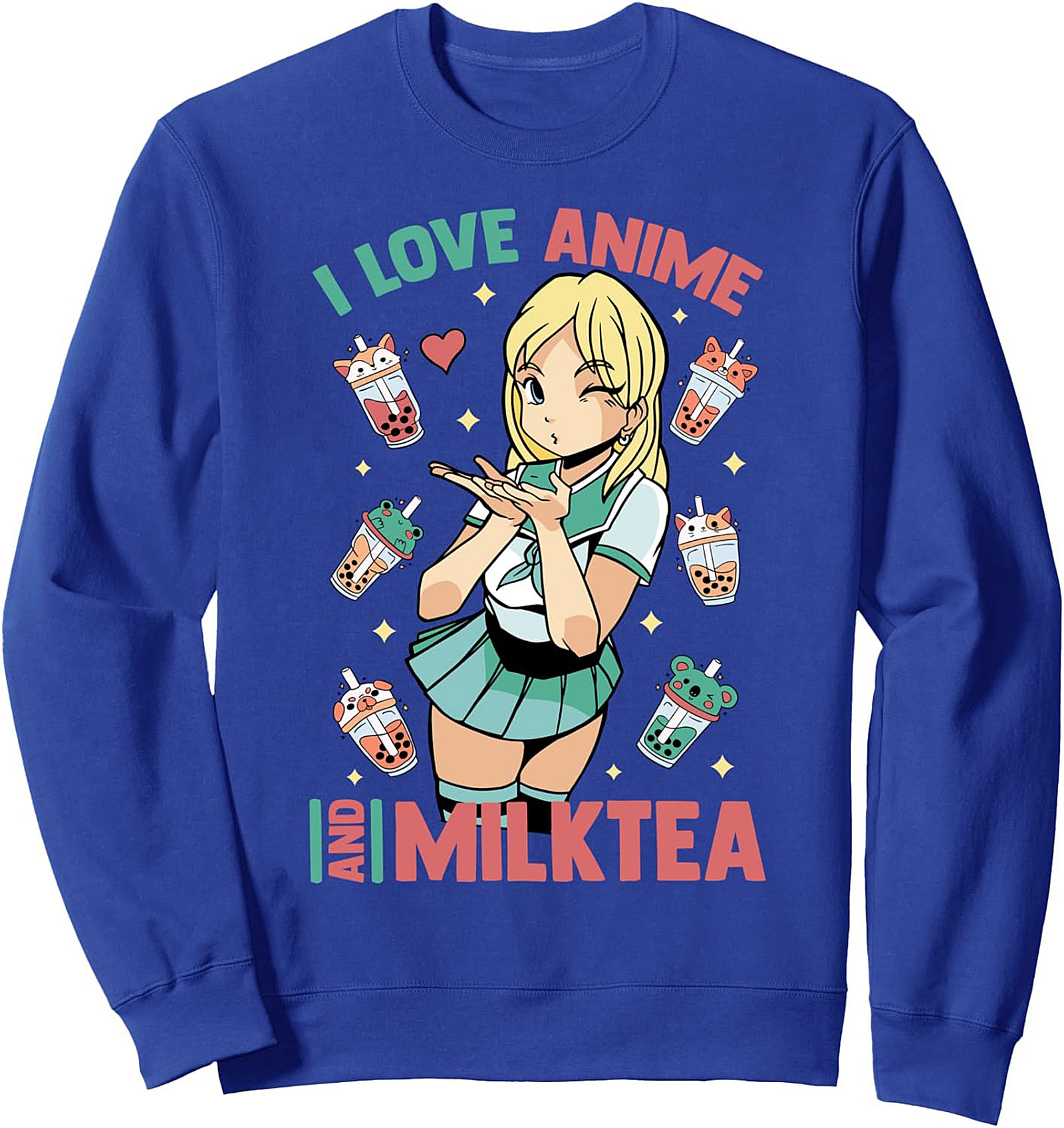Anime Milk Tea Crewneck Sweatshirt | Kawaii Graphic Gift