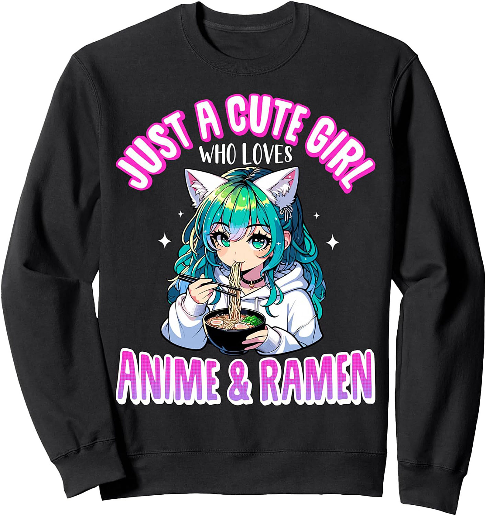 Anime Ramen Sweatshirt | Cute Girl Pullover Crewneck