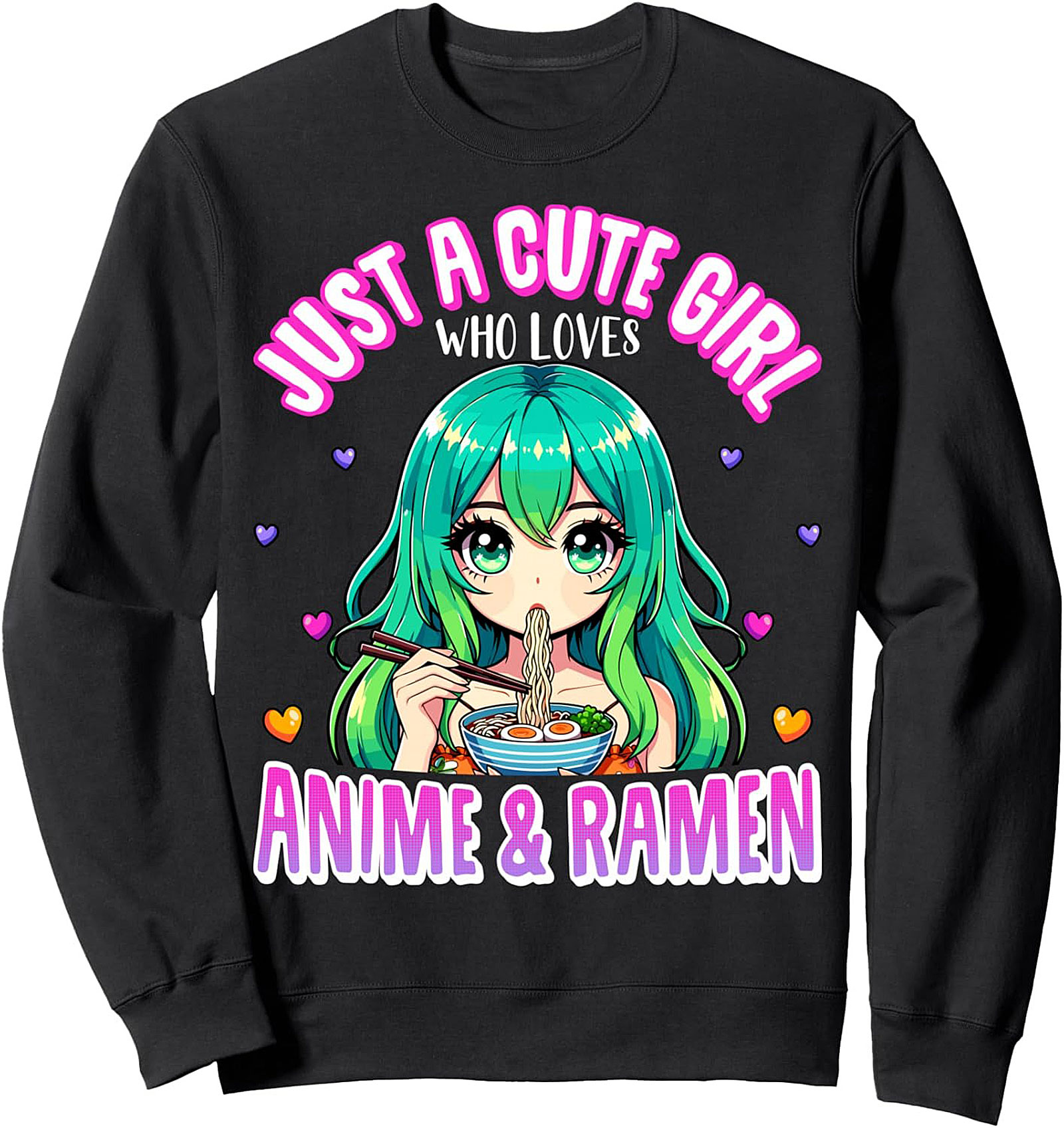 Cute Anime Ramen Crewneck Sweatshirt | Cozy Pullover Gift