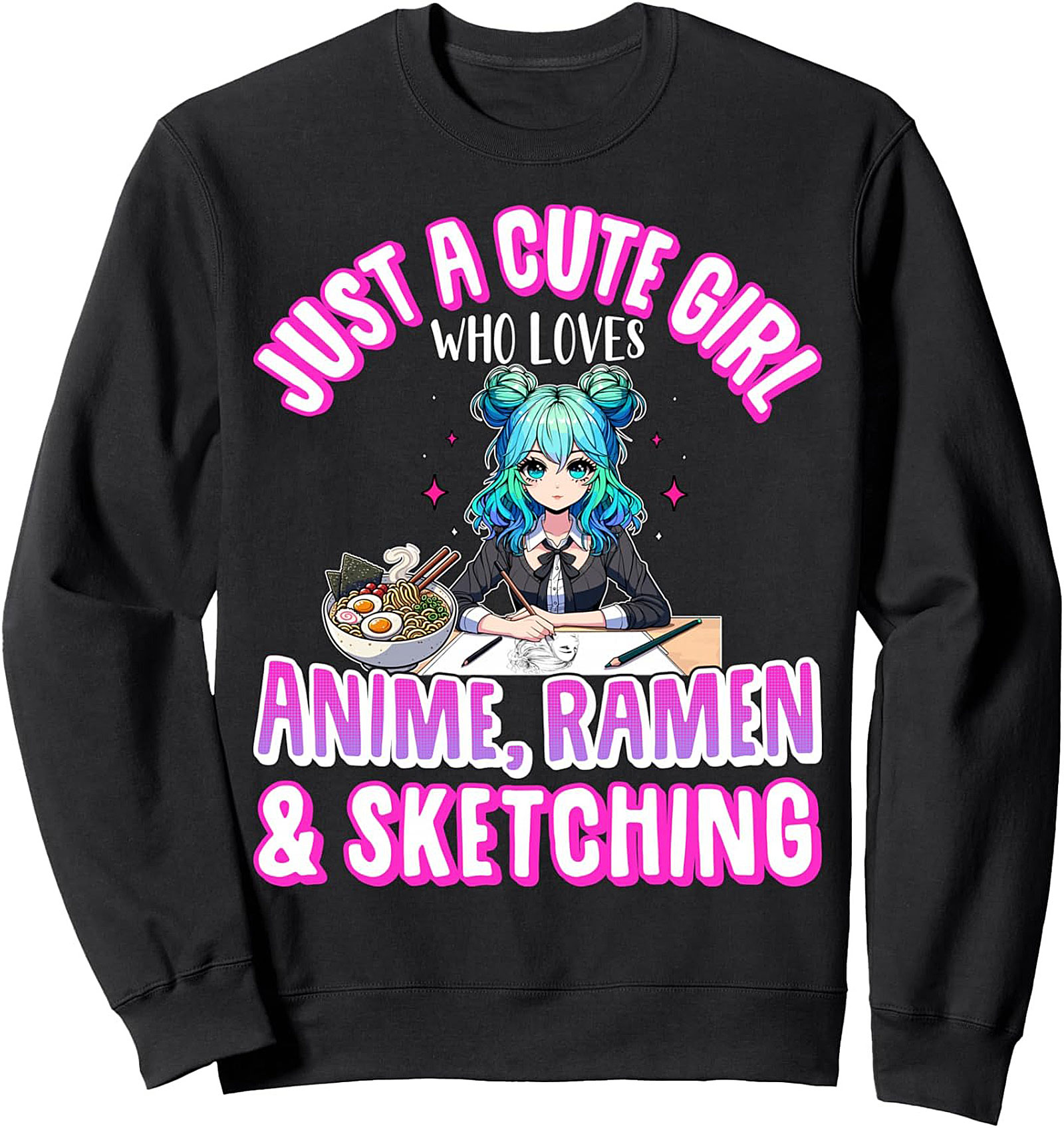Anime Ramen Sketching Sweatshirt | Cute Otaku Pullover