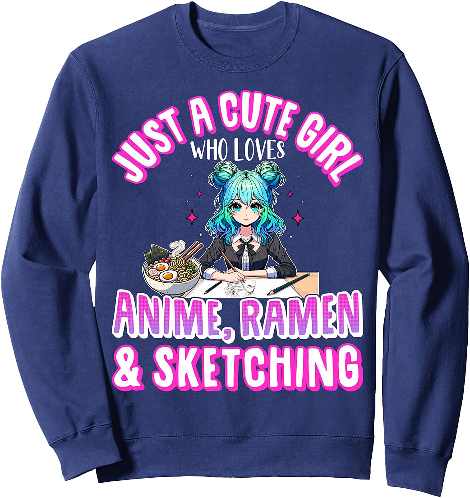 Anime Ramen Sketching Sweatshirt | Cute Otaku Pullover