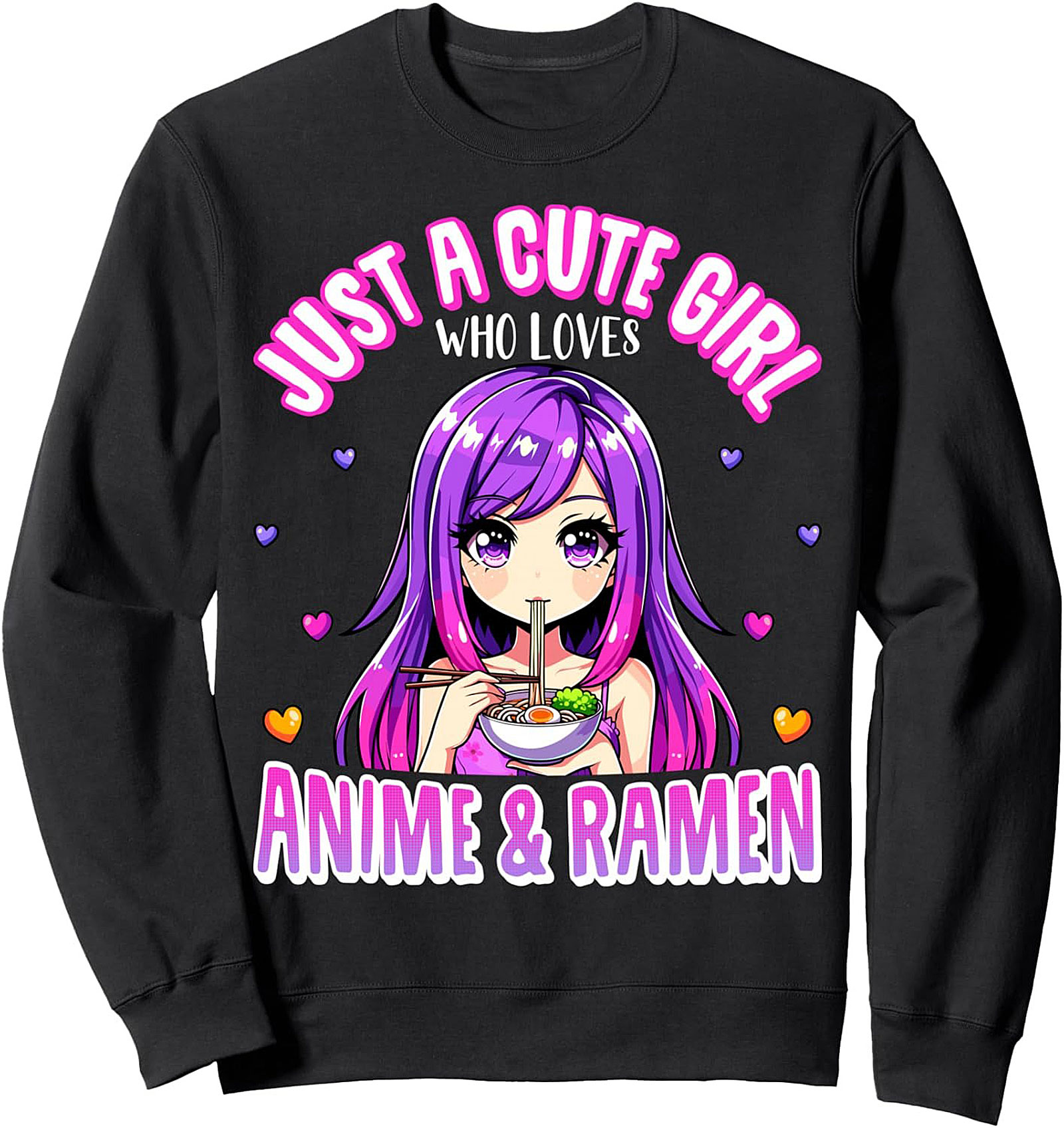 Cute Anime Ramen Sweatshirt | Unisex Otaku Crewneck Pullover