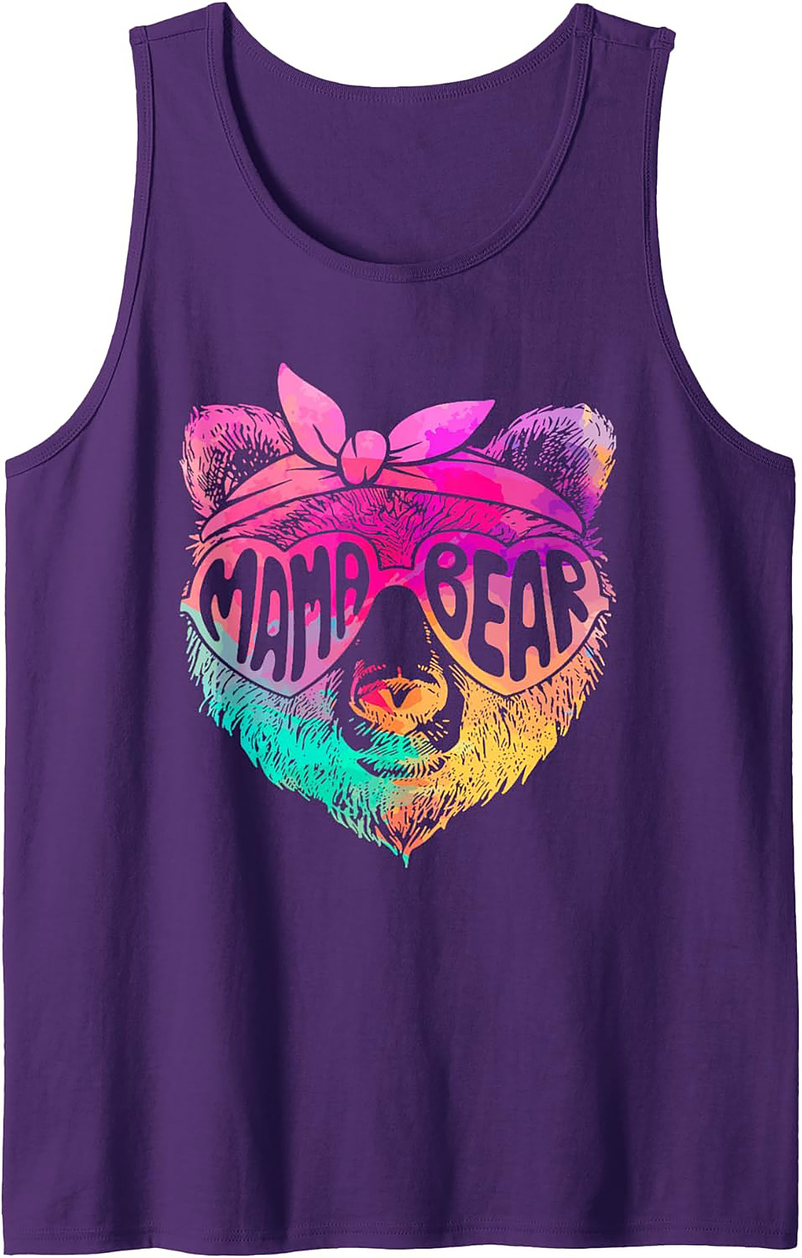 Mama Bear Graphic Tank Top Fun Summer Sleeveless Shirt