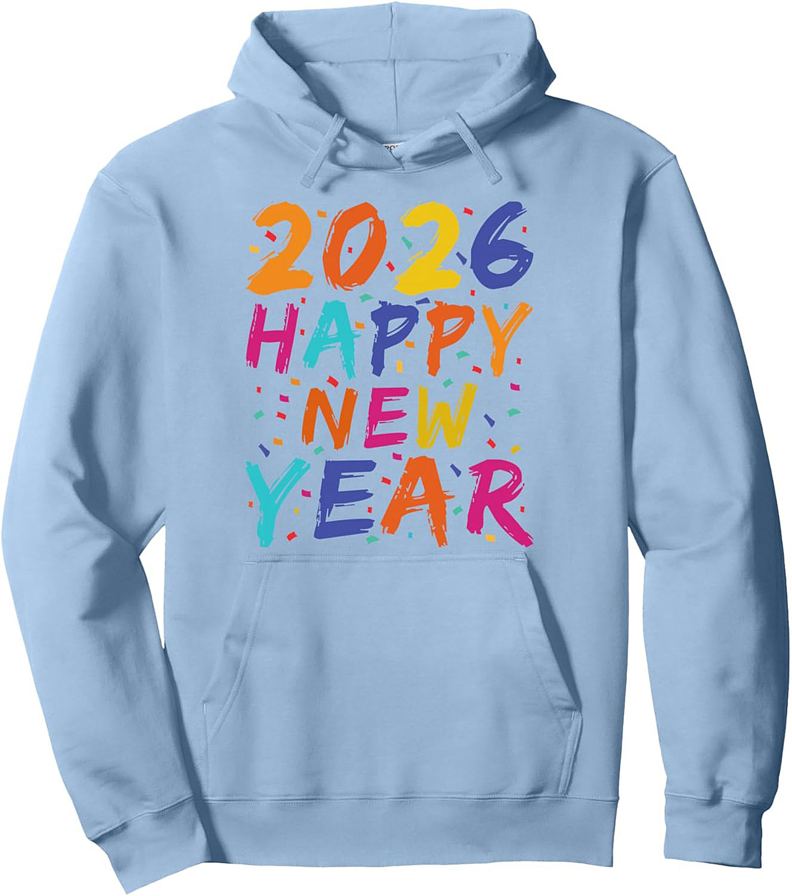 2026 Happy New Year Hoodie Confetti Pullover