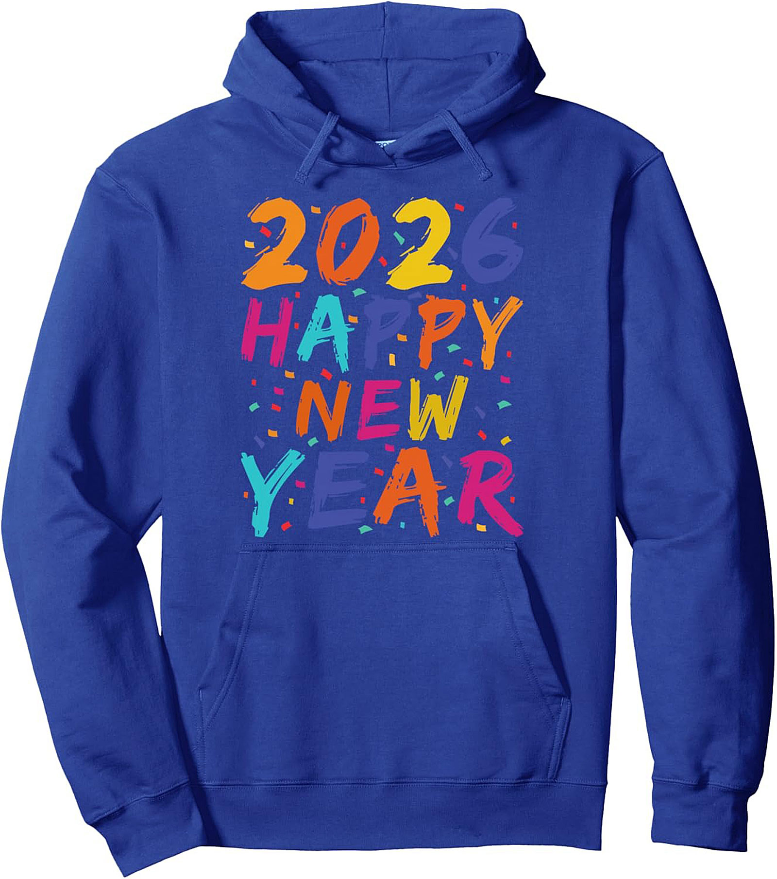 2026 Happy New Year Hoodie Confetti Pullover