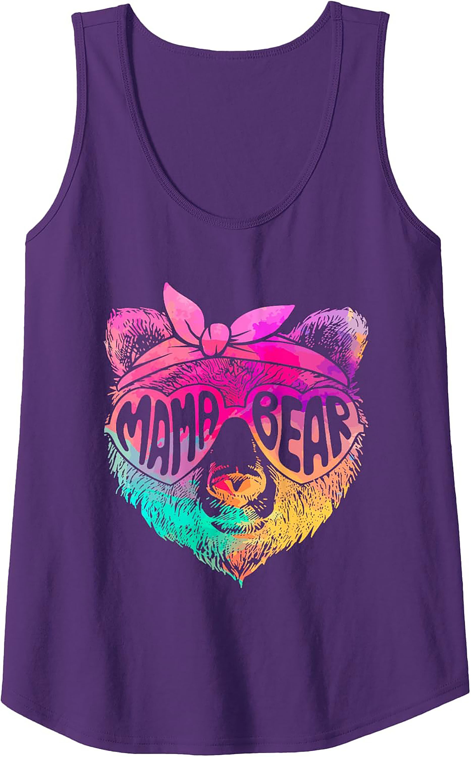 Mama Bear Graphic Tank Top Fun Summer Sleeveless Shirt