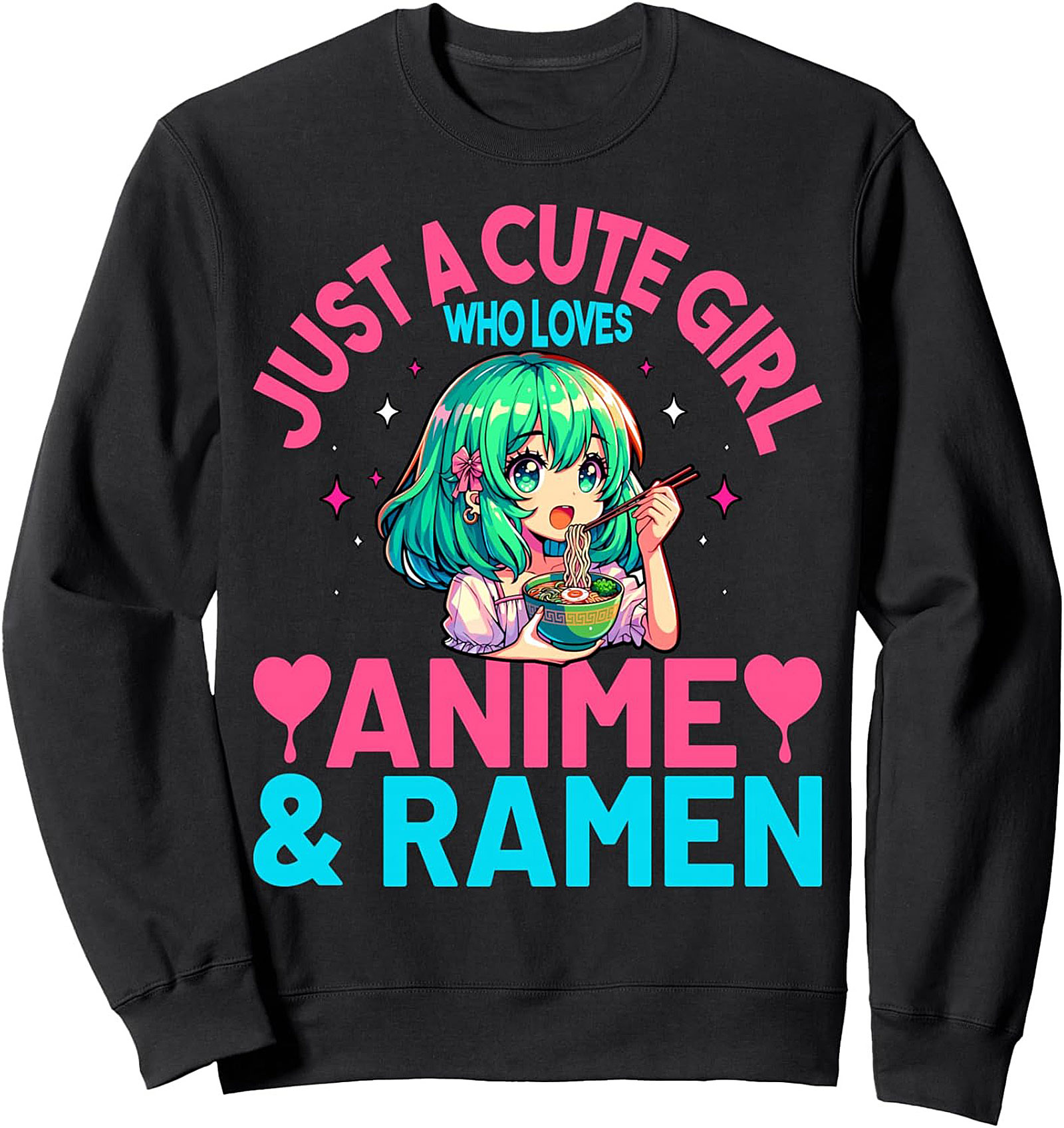 Anime Ramen Crewneck Sweatshirt | Cute Kawaii Pullover Gift