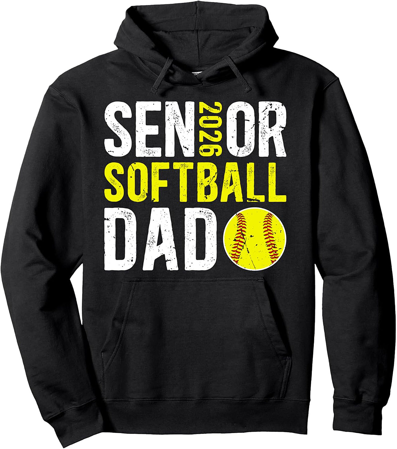 Senior 2026 Softball Dad Graphic Hoodie Pullover Gift