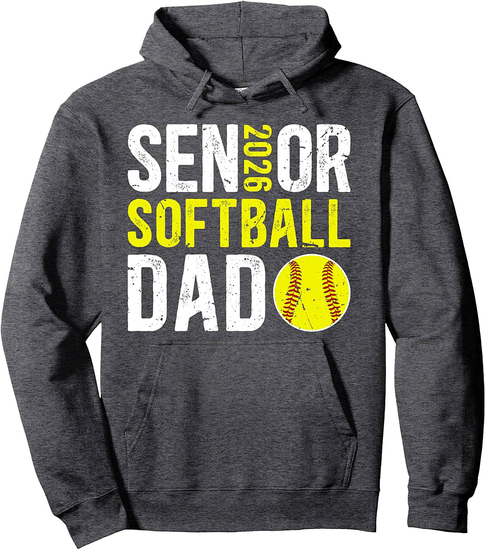 Senior 2026 Softball Dad Graphic Hoodie Pullover Gift