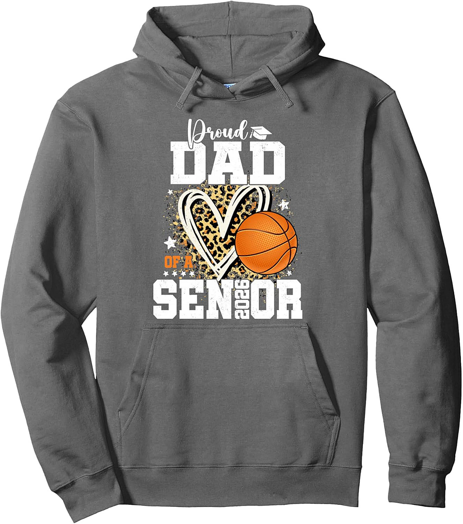 Proud Dad Senior 2026 Basketball Pullover Hoodie Gift