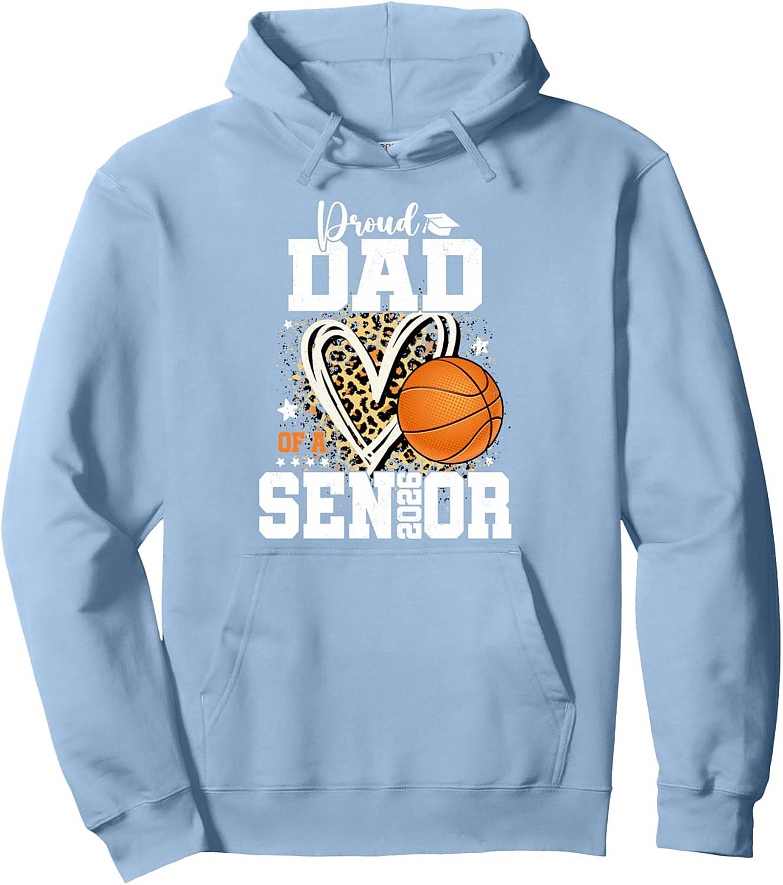 Proud Dad Senior 2026 Basketball Pullover Hoodie Gift