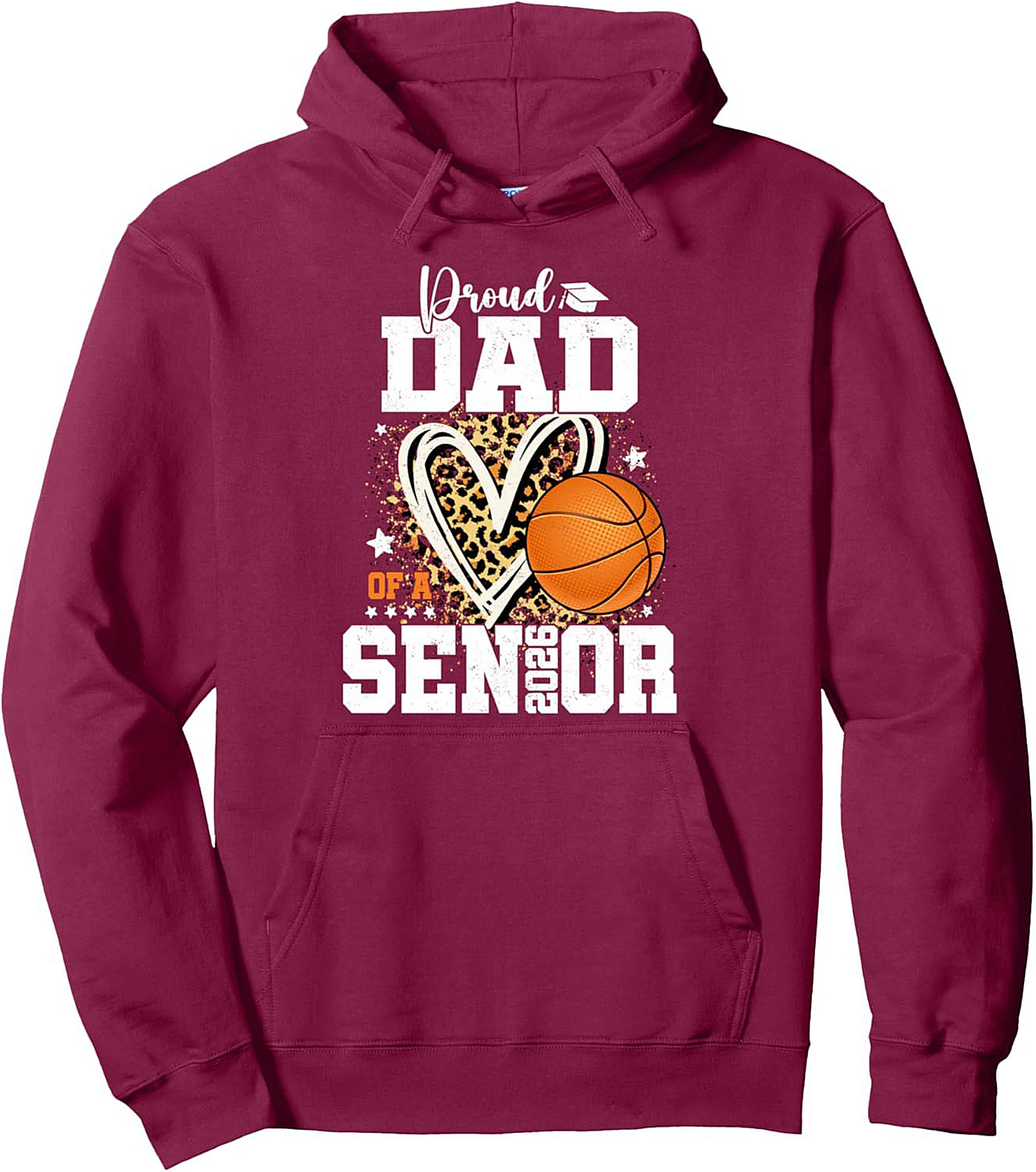 Proud Dad Senior 2026 Basketball Pullover Hoodie Gift