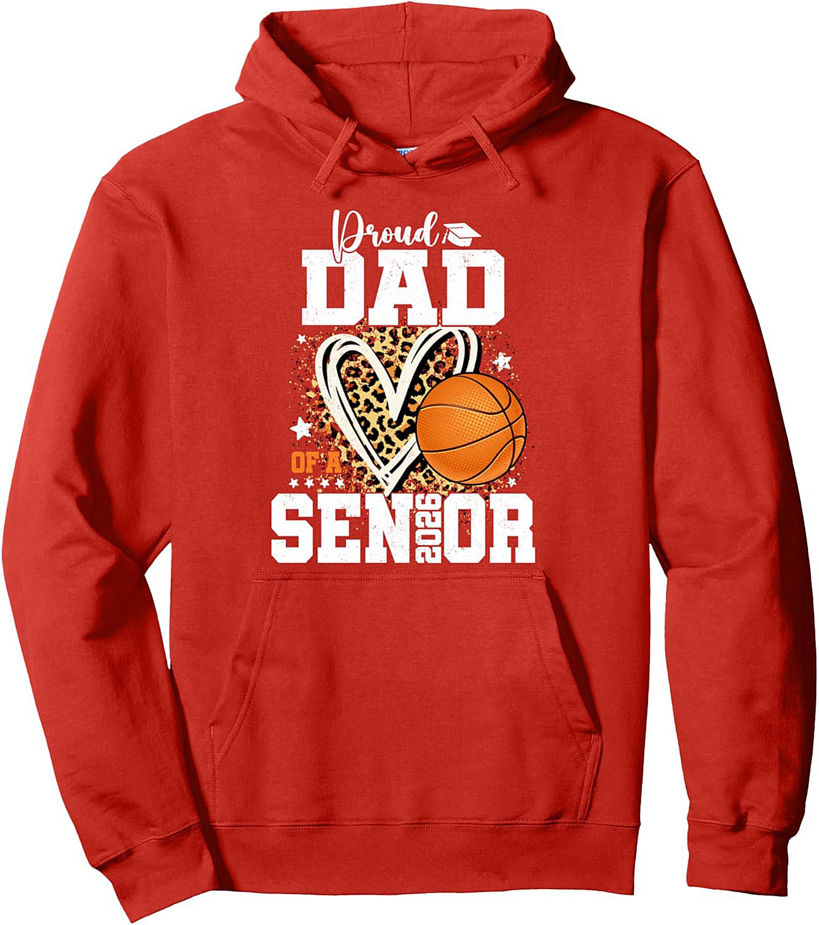 Proud Dad Senior 2026 Basketball Pullover Hoodie Gift