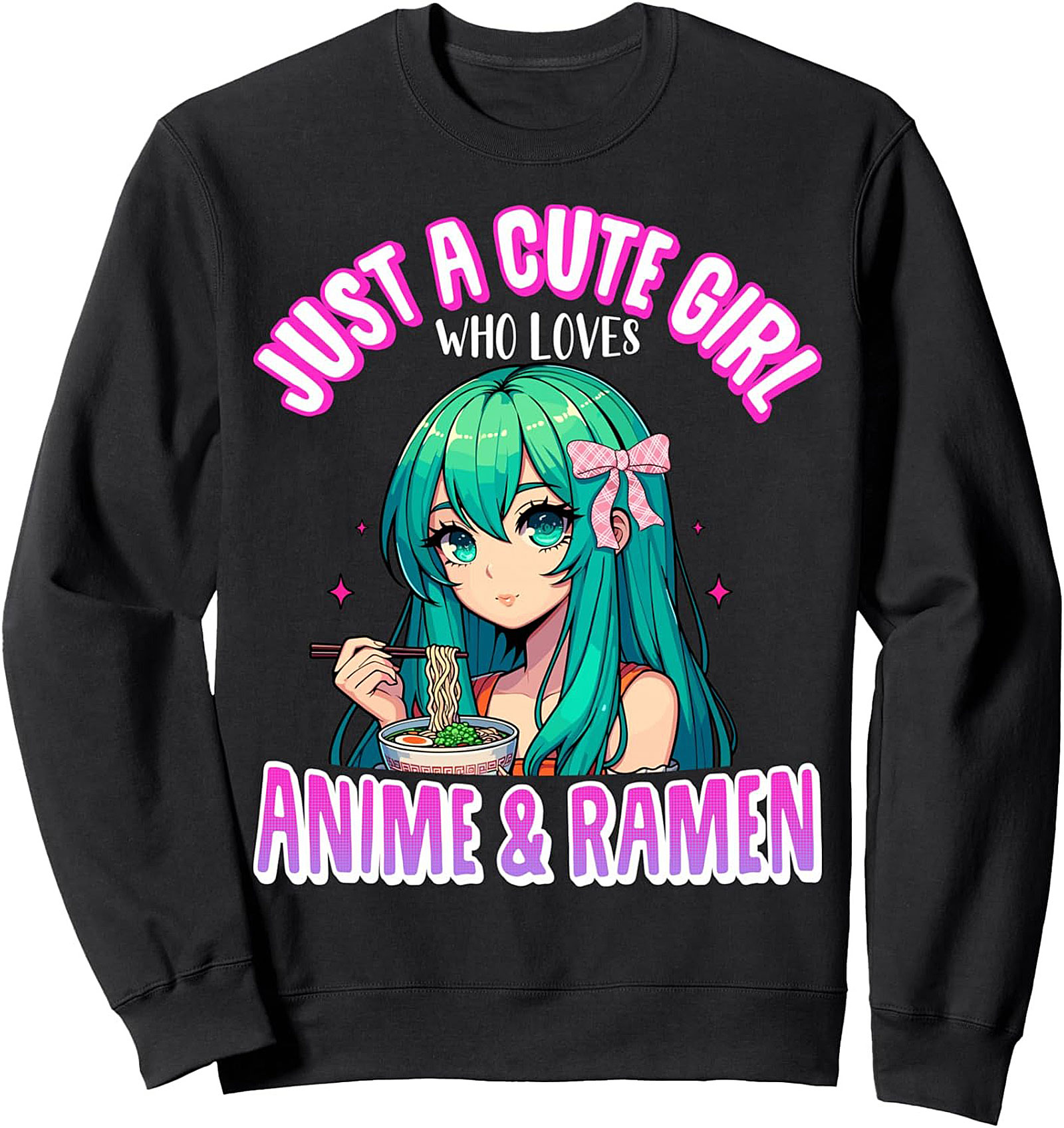 Cute Anime Ramen Crewneck Sweatshirt | Otaku Pullover Gift