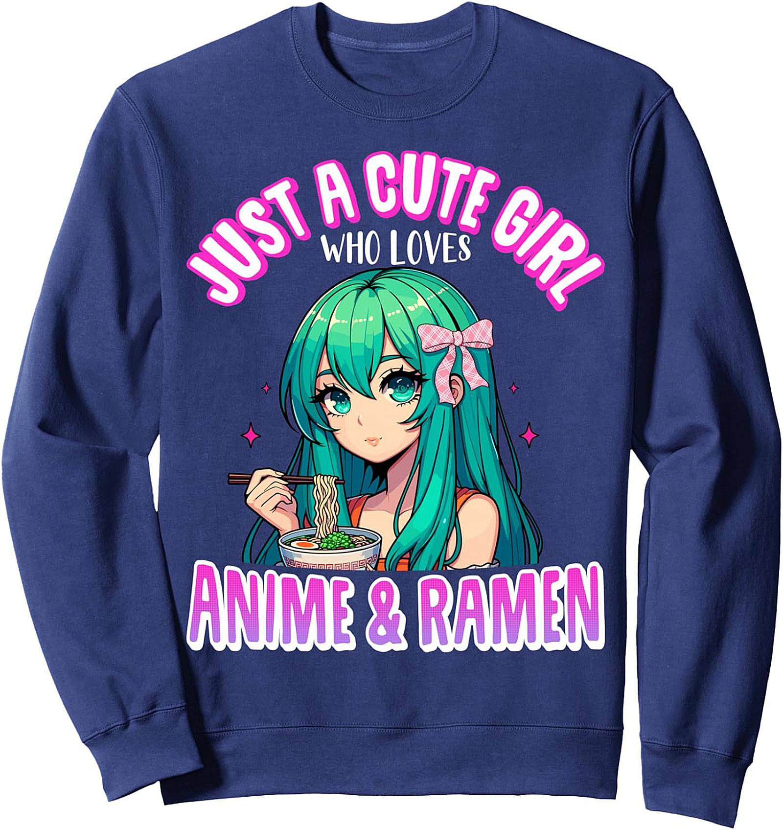 Cute Anime Ramen Crewneck Sweatshirt | Otaku Pullover Gift