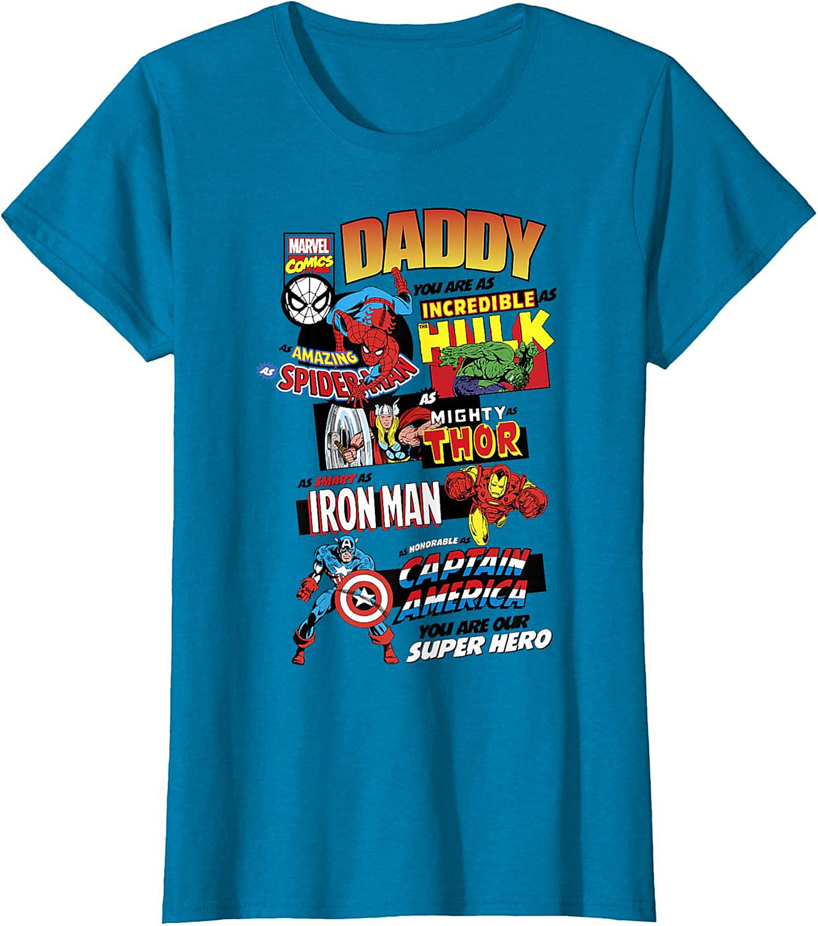 Marvel Dad T-shirt Superhero Tribute Graphic Tee