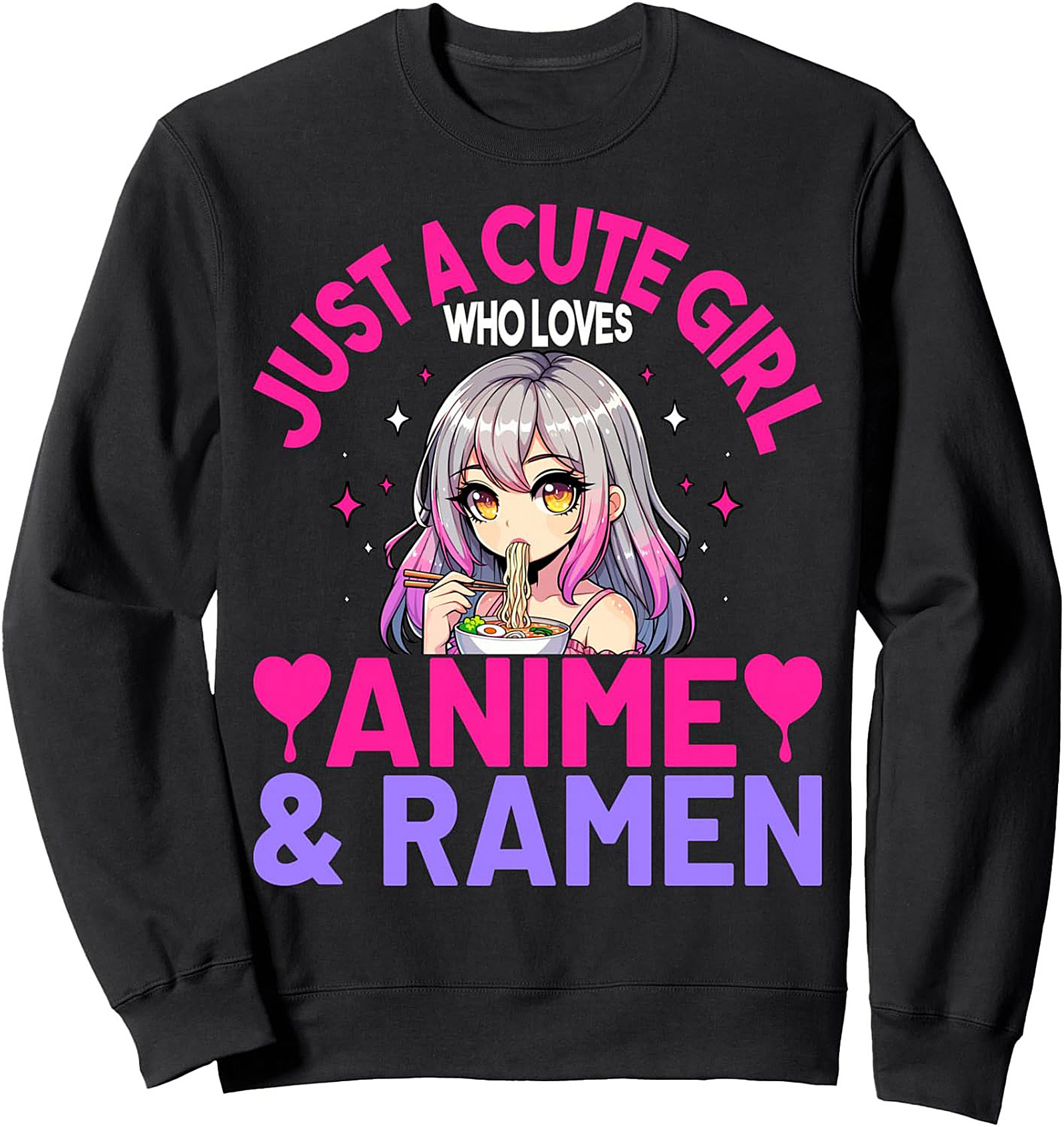 Anime Ramen Girl Crewneck Sweatshirt