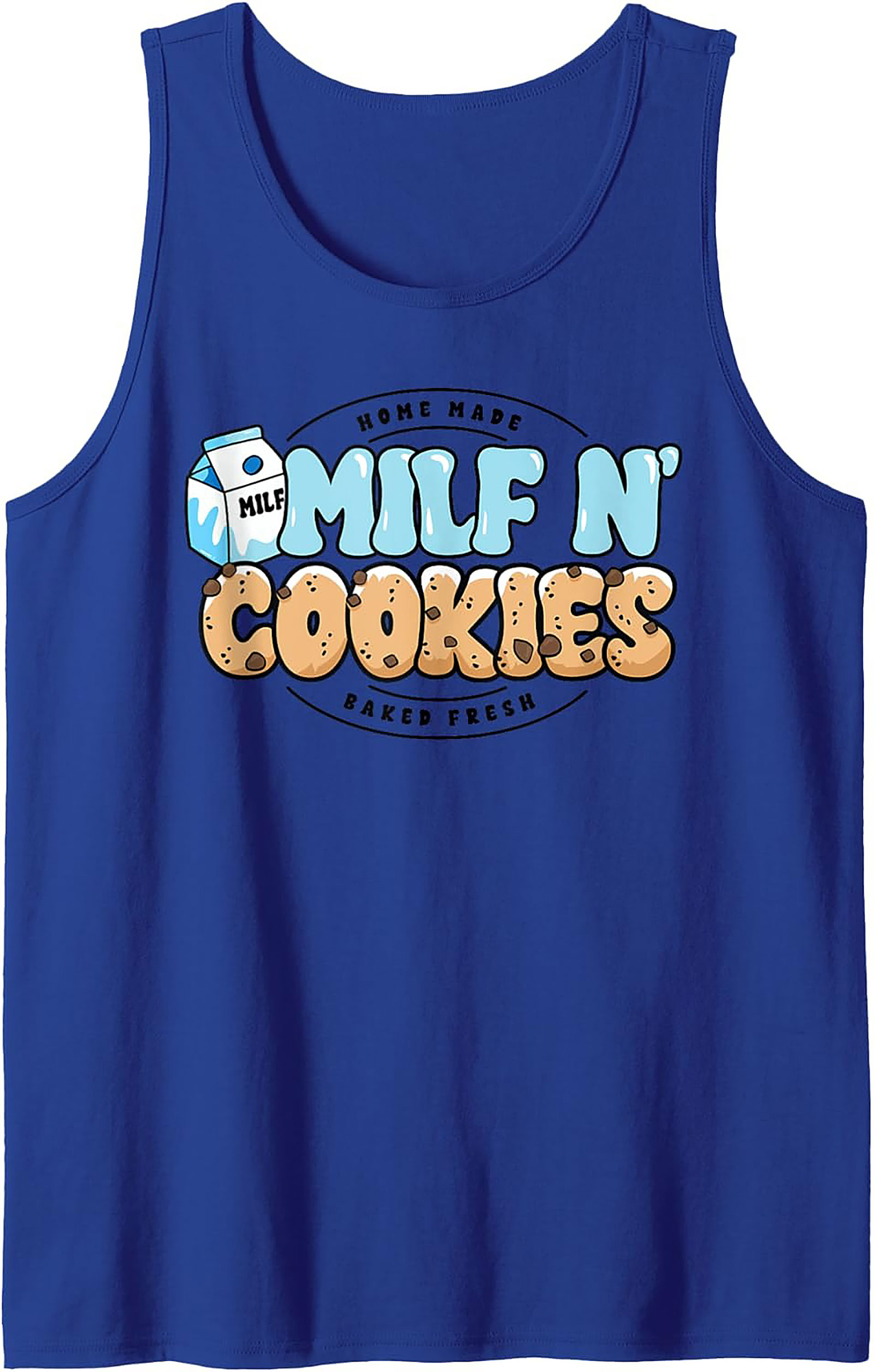 MILF N' Cookies Graphic Tank Top Funny Mom Sleeveless Shirt