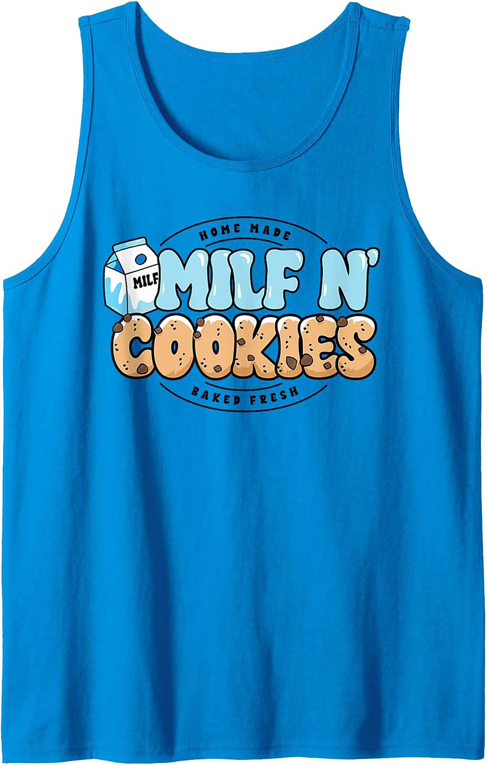 MILF N' Cookies Graphic Tank Top Funny Mom Sleeveless Shirt
