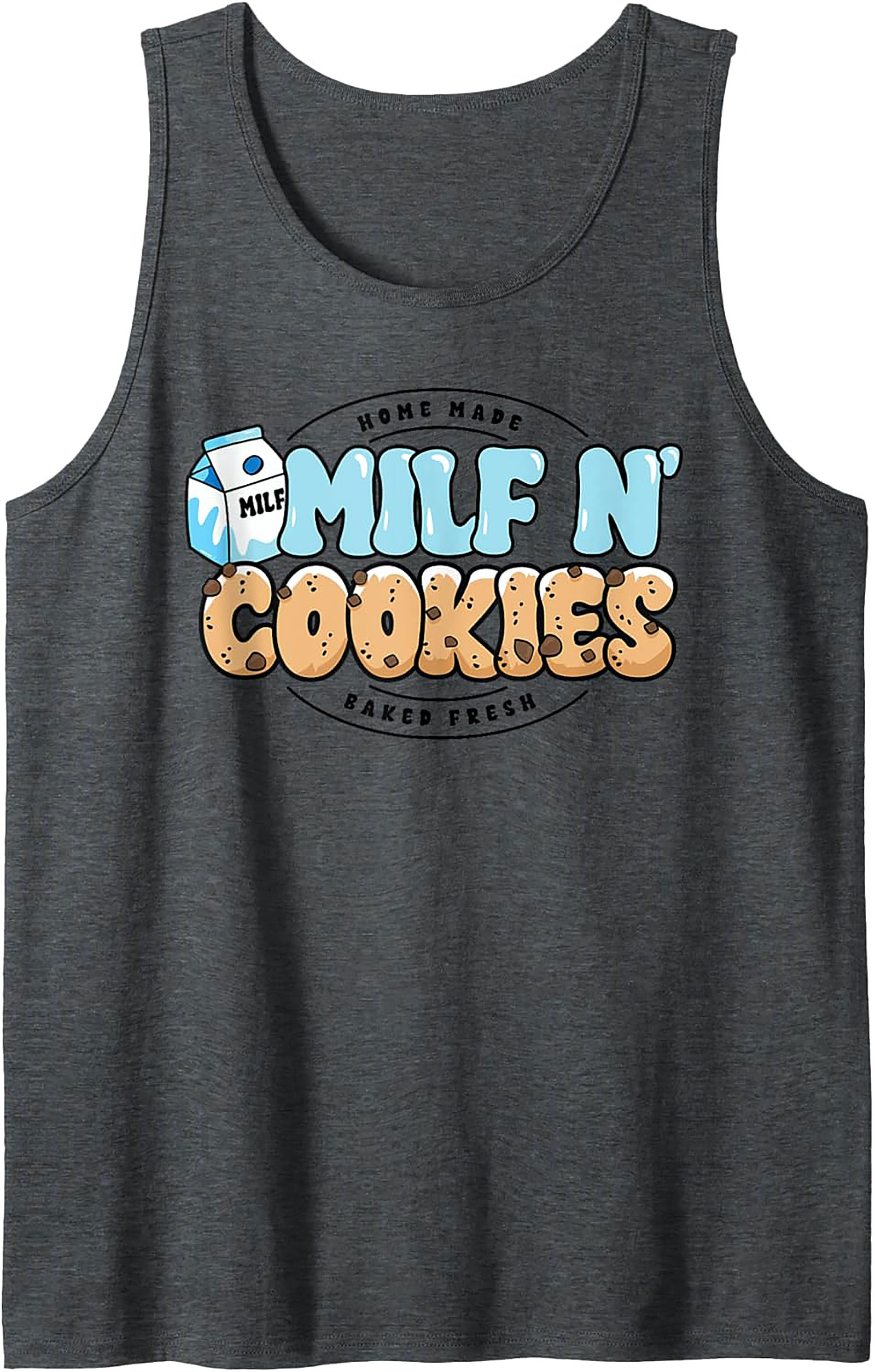 MILF N' Cookies Graphic Tank Top Funny Mom Sleeveless Shirt