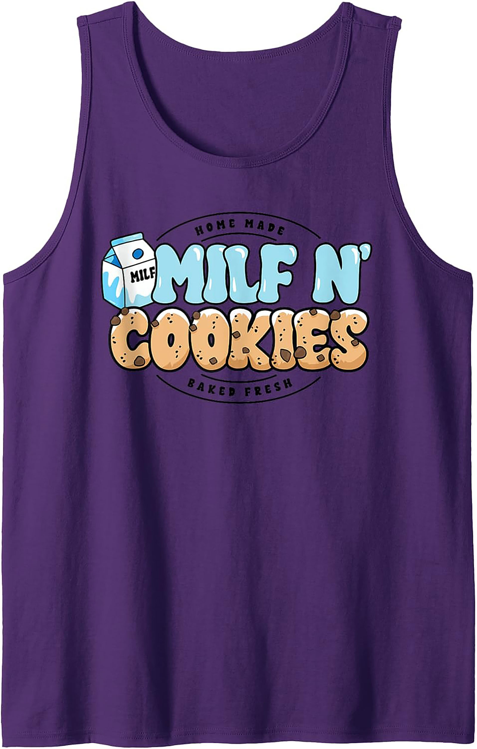 MILF N' Cookies Graphic Tank Top Funny Mom Sleeveless Shirt