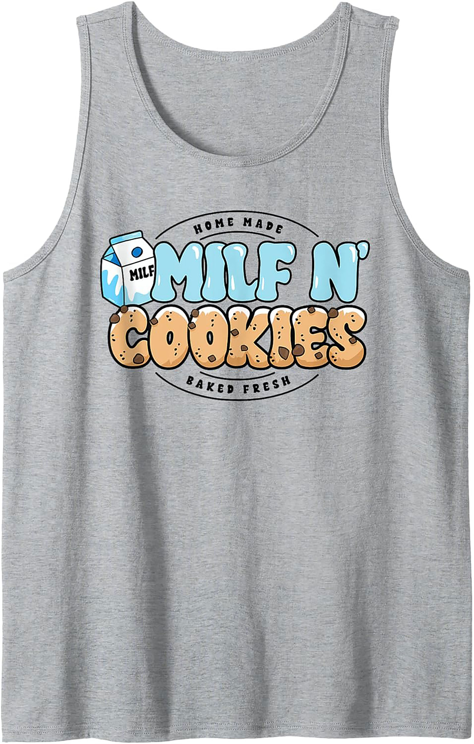 MILF N' Cookies Graphic Tank Top Funny Mom Sleeveless Shirt