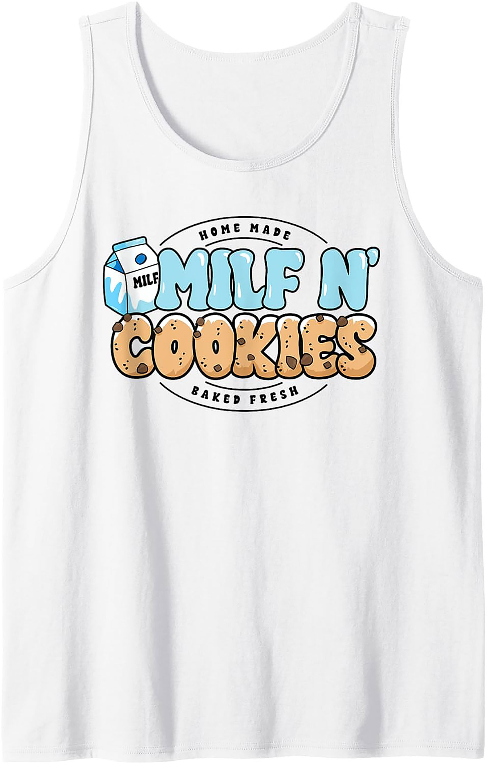 MILF N' Cookies Graphic Tank Top Funny Mom Sleeveless Shirt