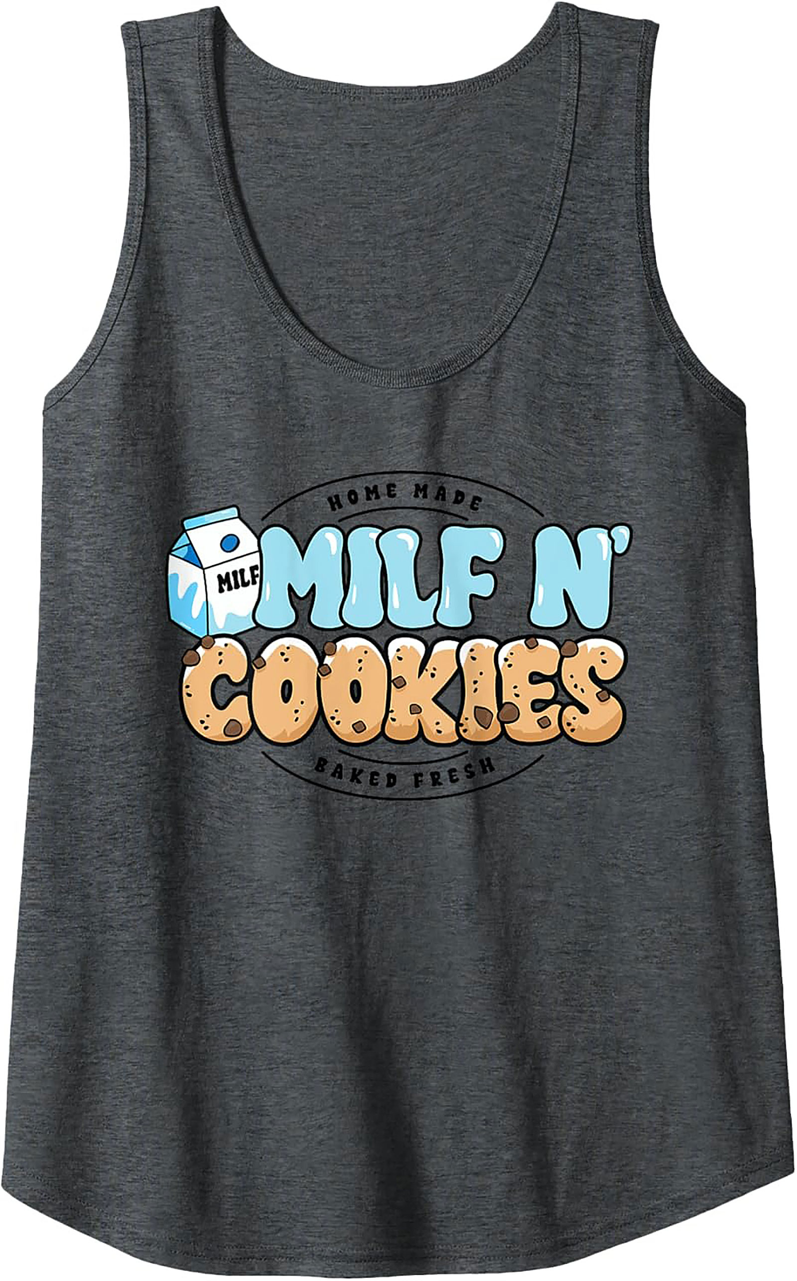 MILF N' Cookies Graphic Tank Top Funny Mom Sleeveless Shirt