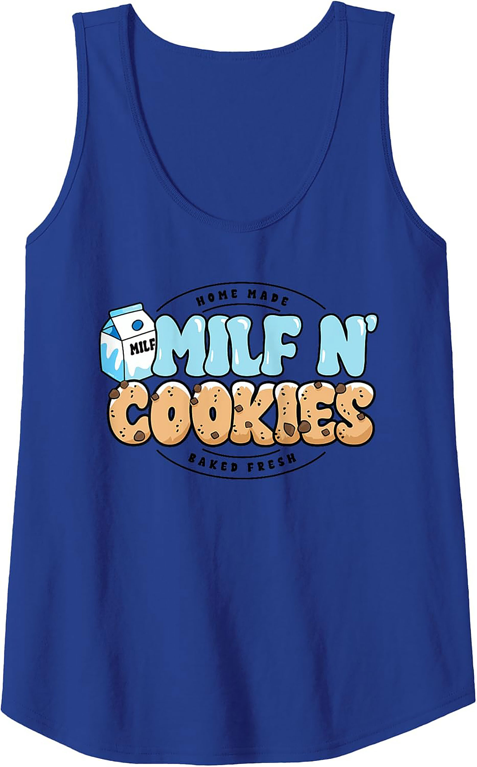 MILF N' Cookies Graphic Tank Top Funny Mom Sleeveless Shirt