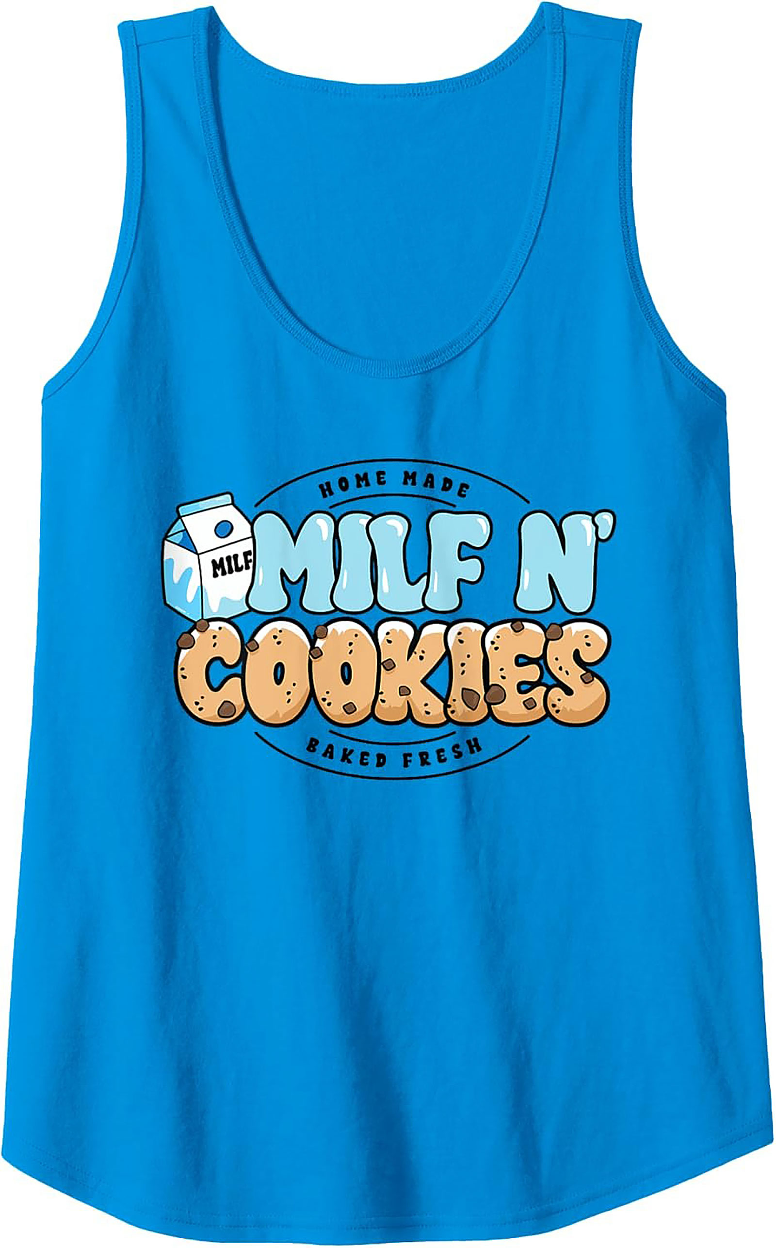 MILF N' Cookies Graphic Tank Top Funny Mom Sleeveless Shirt