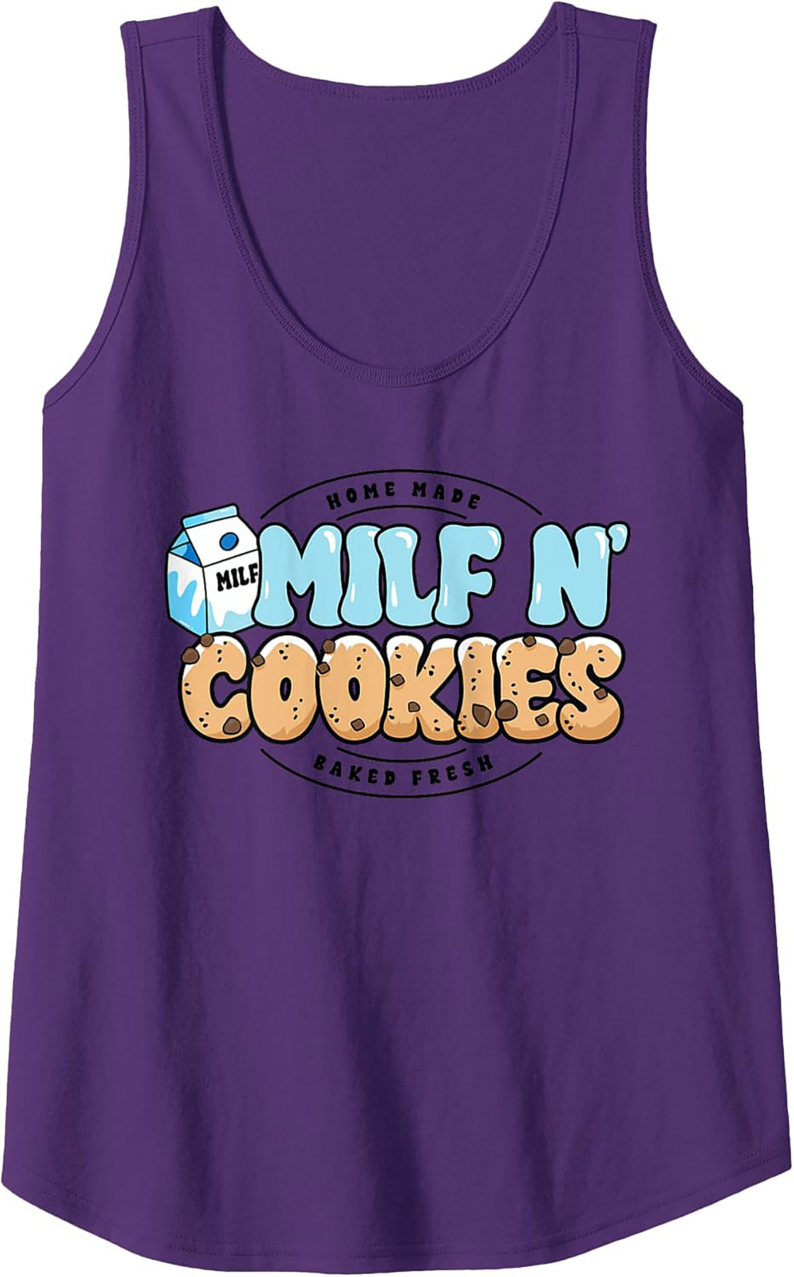 MILF N' Cookies Graphic Tank Top Funny Mom Sleeveless Shirt