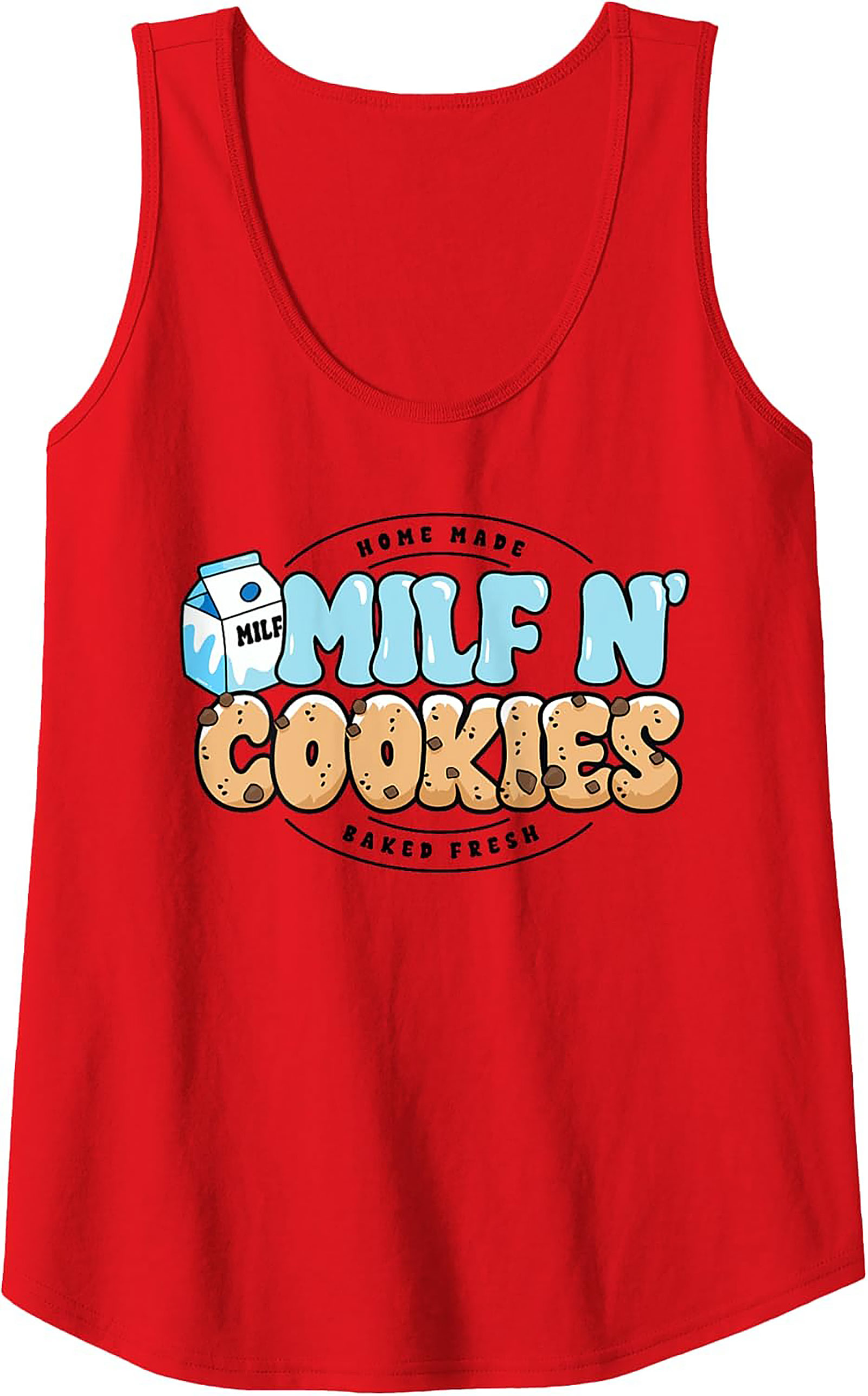 MILF N' Cookies Graphic Tank Top Funny Mom Sleeveless Shirt