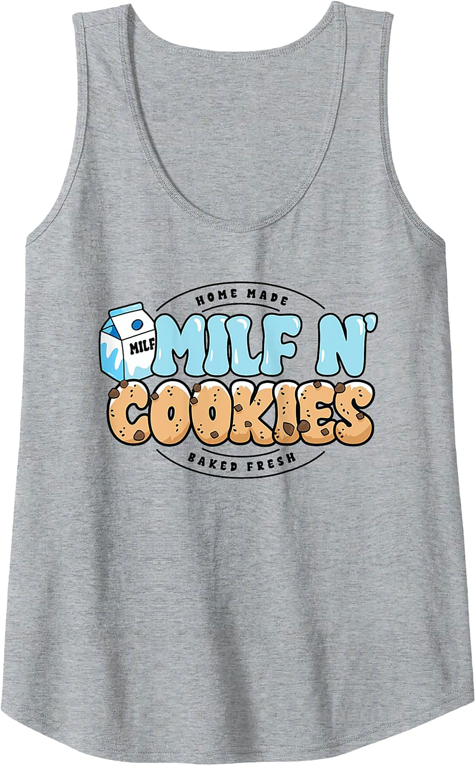 MILF N' Cookies Graphic Tank Top Funny Mom Sleeveless Shirt
