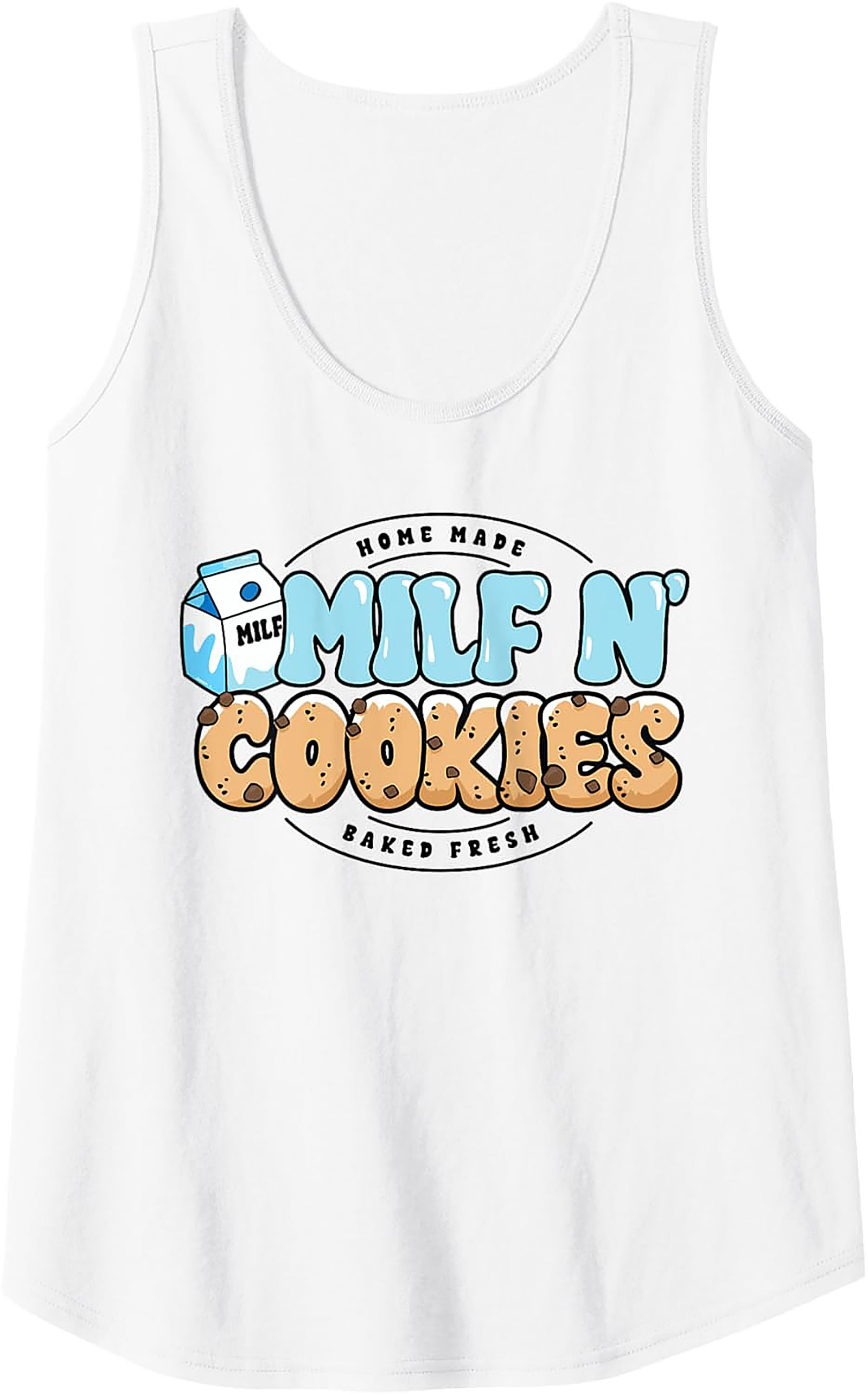 MILF N' Cookies Graphic Tank Top Funny Mom Sleeveless Shirt