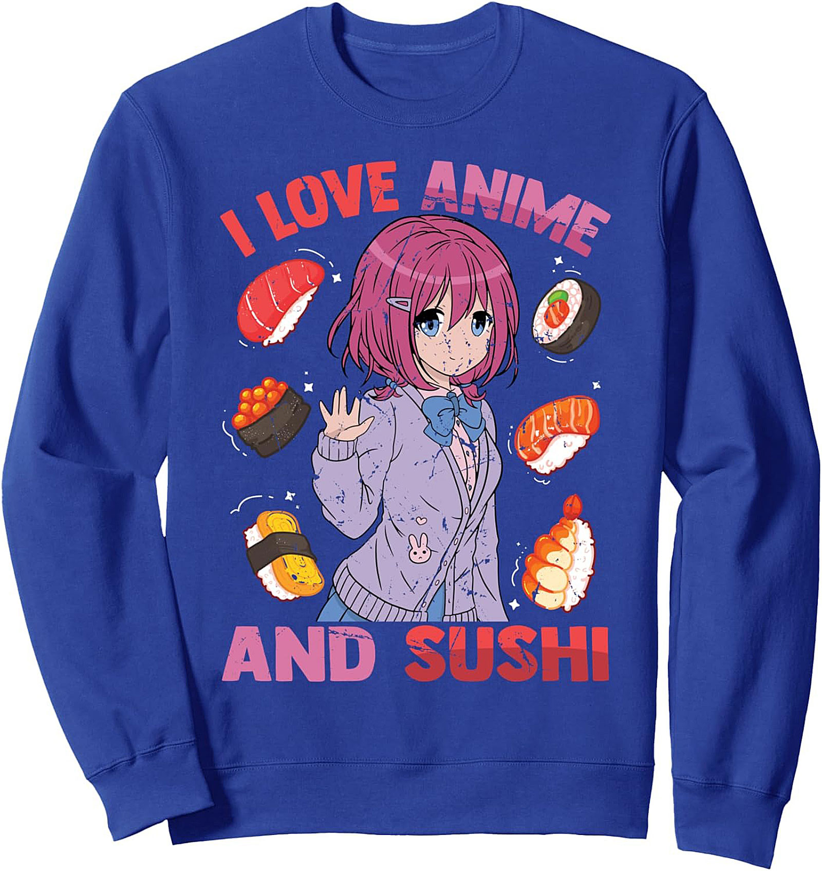 Anime Sushi Graphic Sweatshirt | Kawaii Crewneck Gift